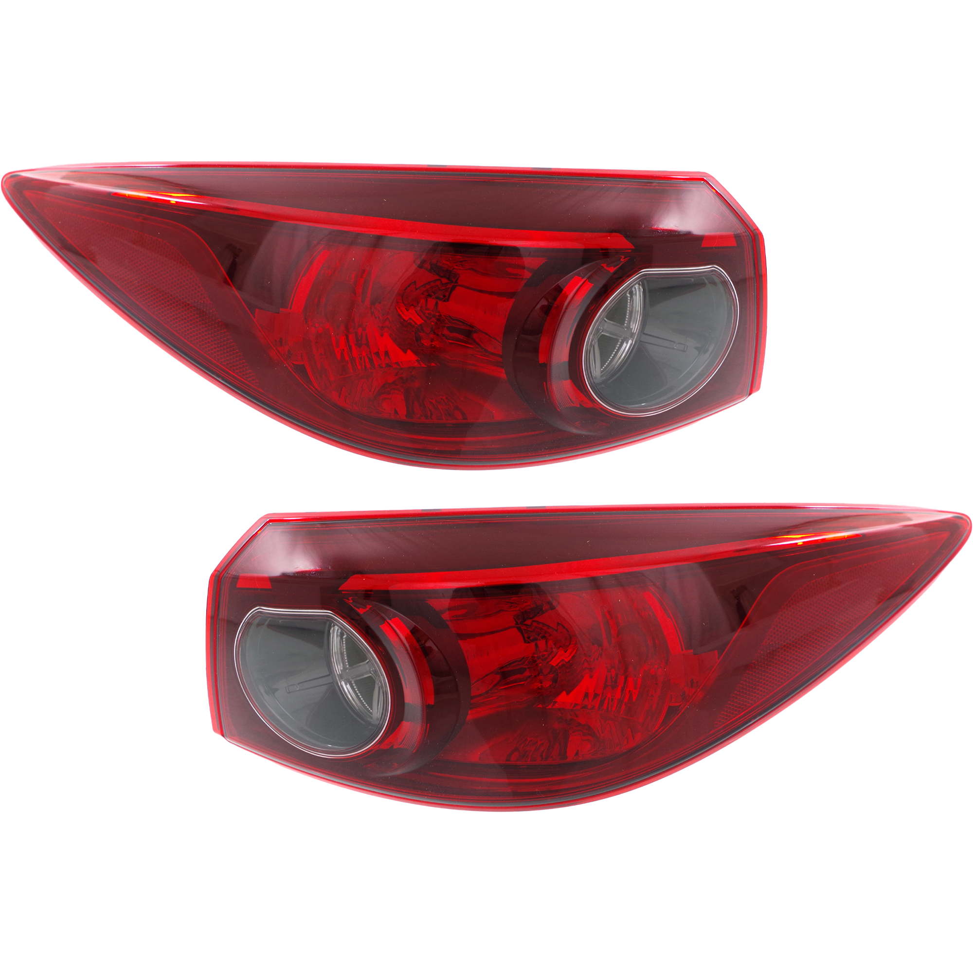 AM MAZDA 3-14-18 TAIL LAMP RH AND LH Outer Assembly Halogen Bulb Type Sedan Japan Built Vehicle SKU SET REPM730367 Partslink MA2804117 MA2805117 OEM BHN151150B BHN151160B