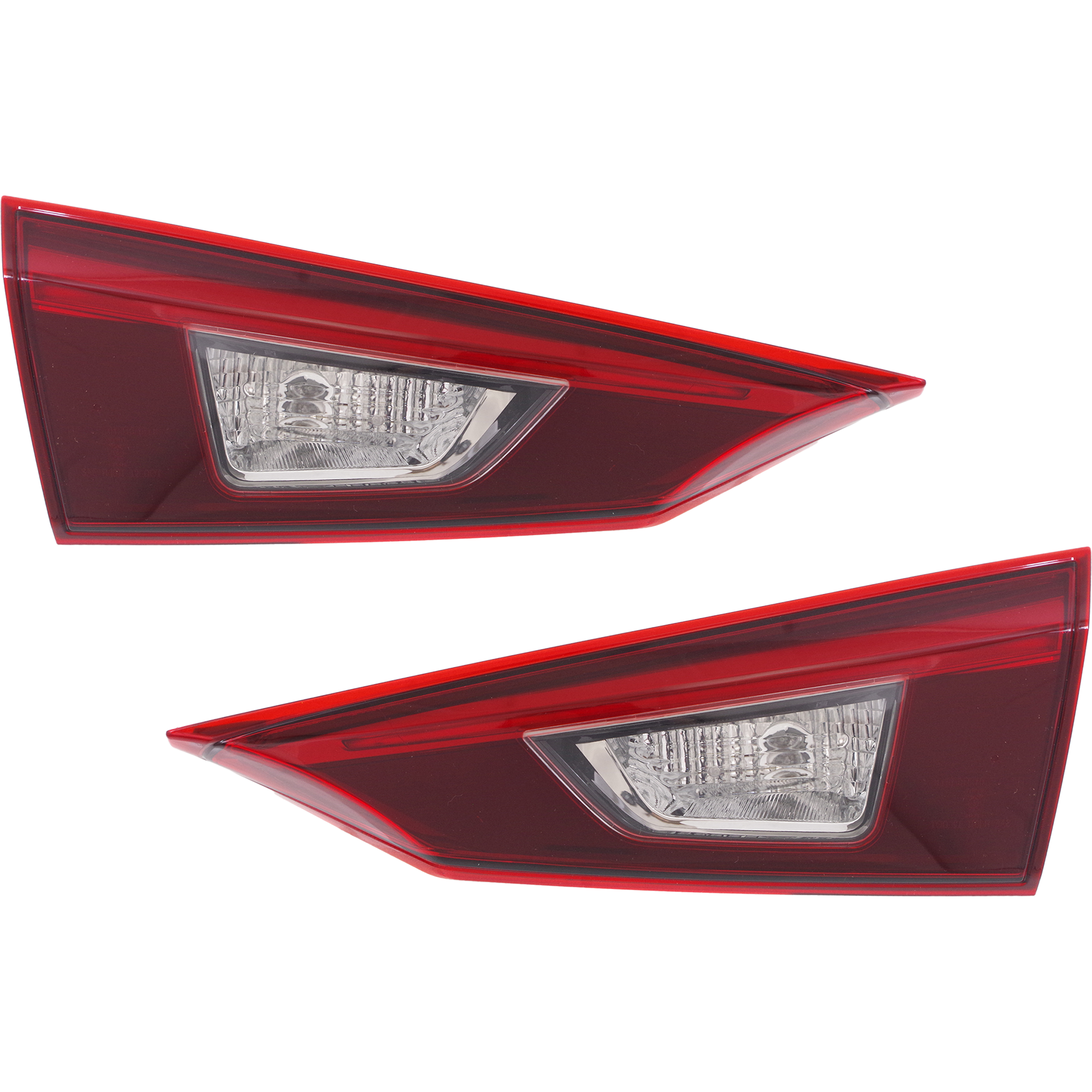 AM MAZDA 3-14-18 TAIL LAMP RH AND LH Inner Assembly Halogen Sedan Mexico 16-18 Japan Built Vehicle CAPA SKU SET REPM730369Q Partslink MA2802112C MA2803112C OEM B45A513F0 B45A513G0