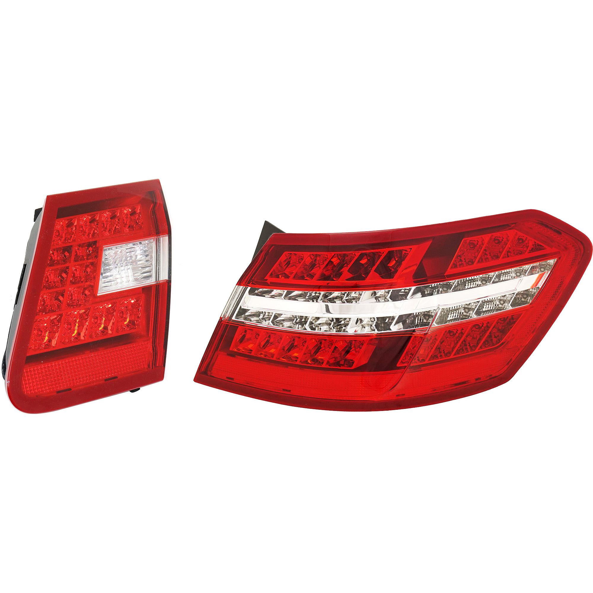 AM E CLASS 10-13 TAIL LAMP RH Inner and Outer Clear Red Lens SKU SET REPM730373 A Partslink MB2803105 MB2805106 OEM 2129060258-2129060858-21290608