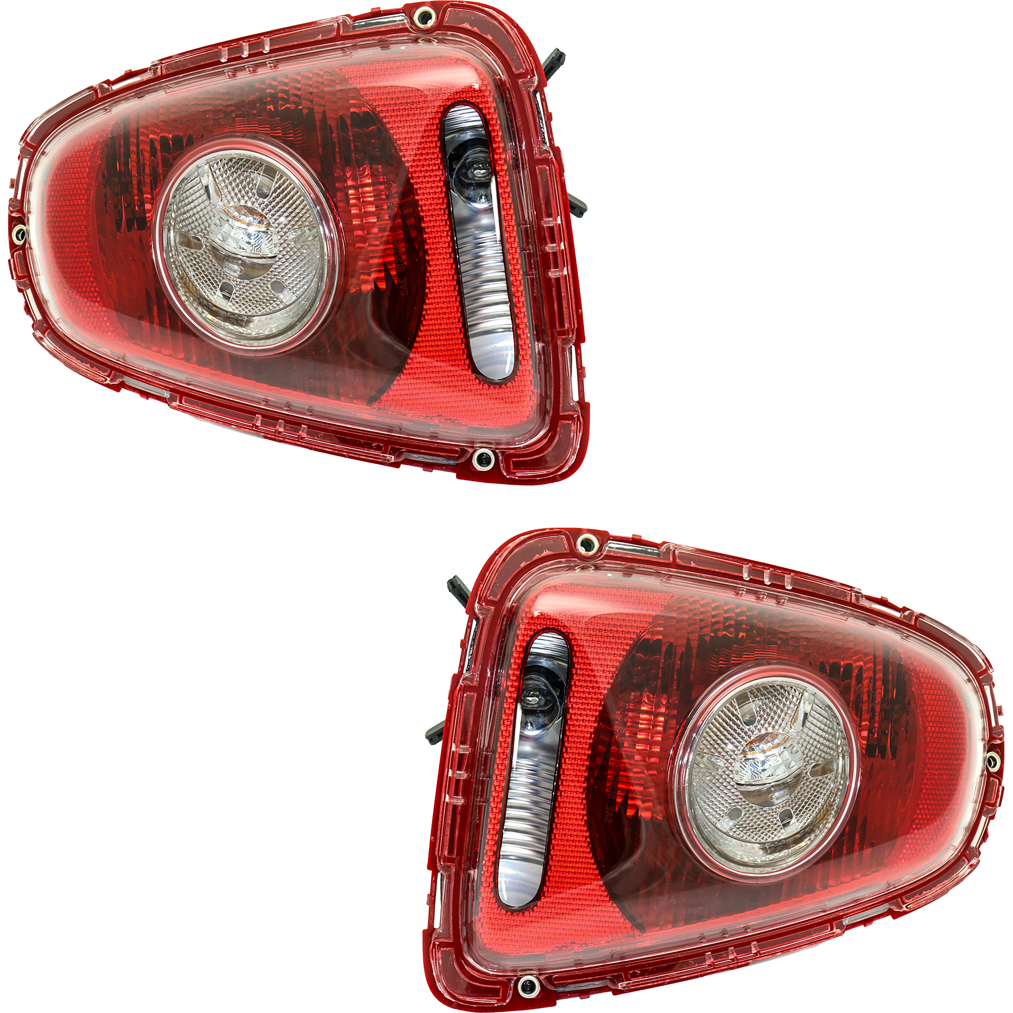 AM COOPER 07-10 TAIL LAMP RH AND LH Assembly Halogen White Turn Indicator Hatchback Convertible 09-10 Clear Lens SKU SET REPM730379 OEM 63212757012 PFM 63212757011 PF