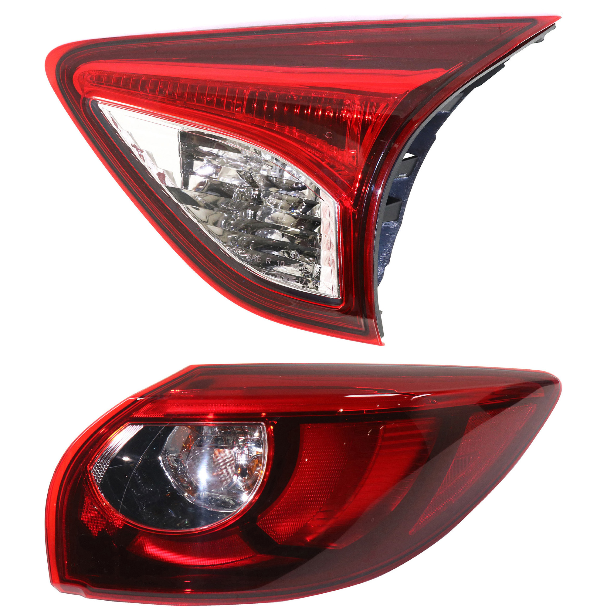 AM CX 5-16-16 TAIL LAMP RH Inner and Outer Assembly Halogen Set of 2 CAPA SKU SET REPM730395Q B Partslink MA2803108C MA2805119C OEM KA0G51150B KD53513F0E