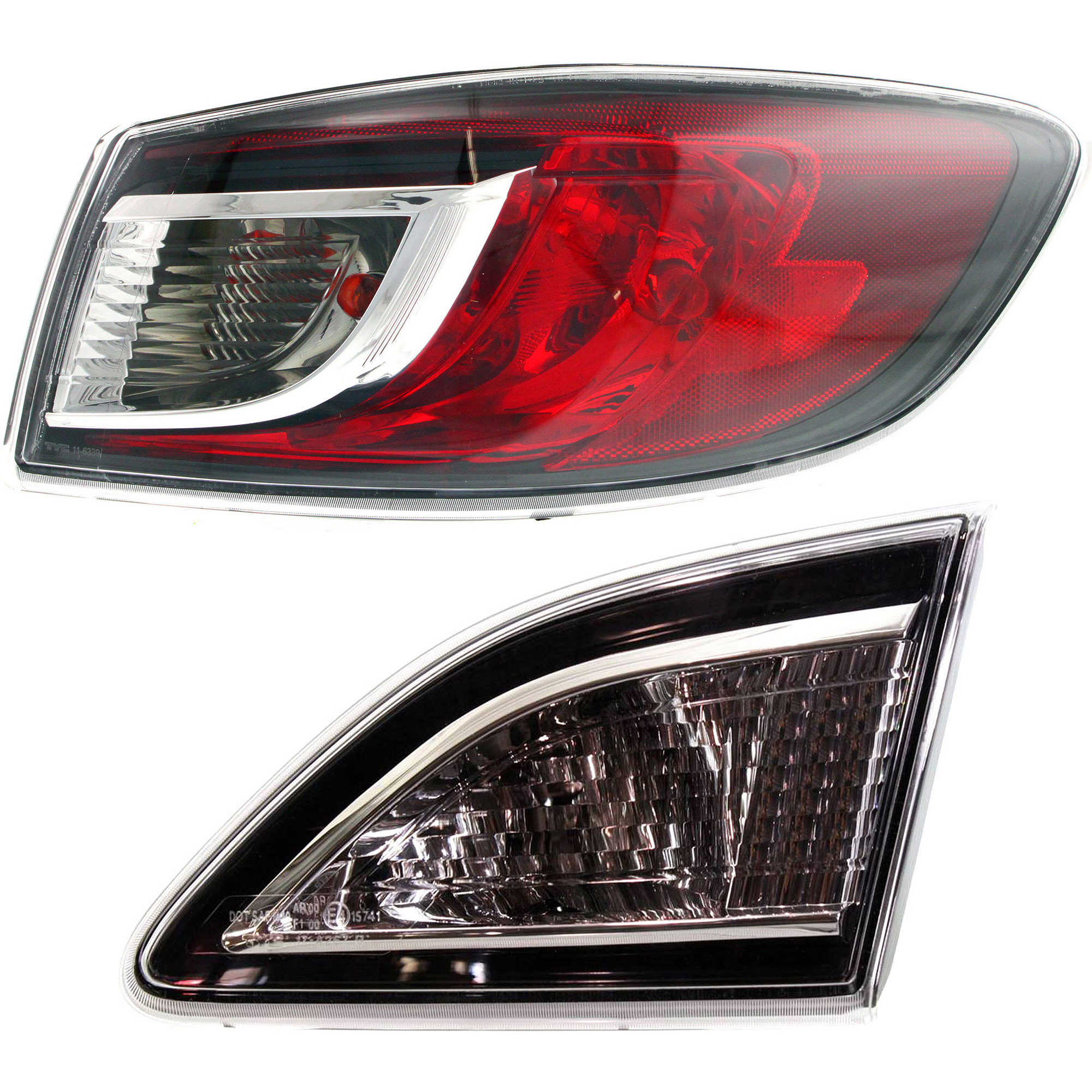 AM MAZDA 3-10-13 TAIL LAMP RH Outer Assembly Halogen Set of 2 SKU SET REPM731301 A Partslink MA2801144 MA2883108 OEM BBM451150G BBM4513F0G