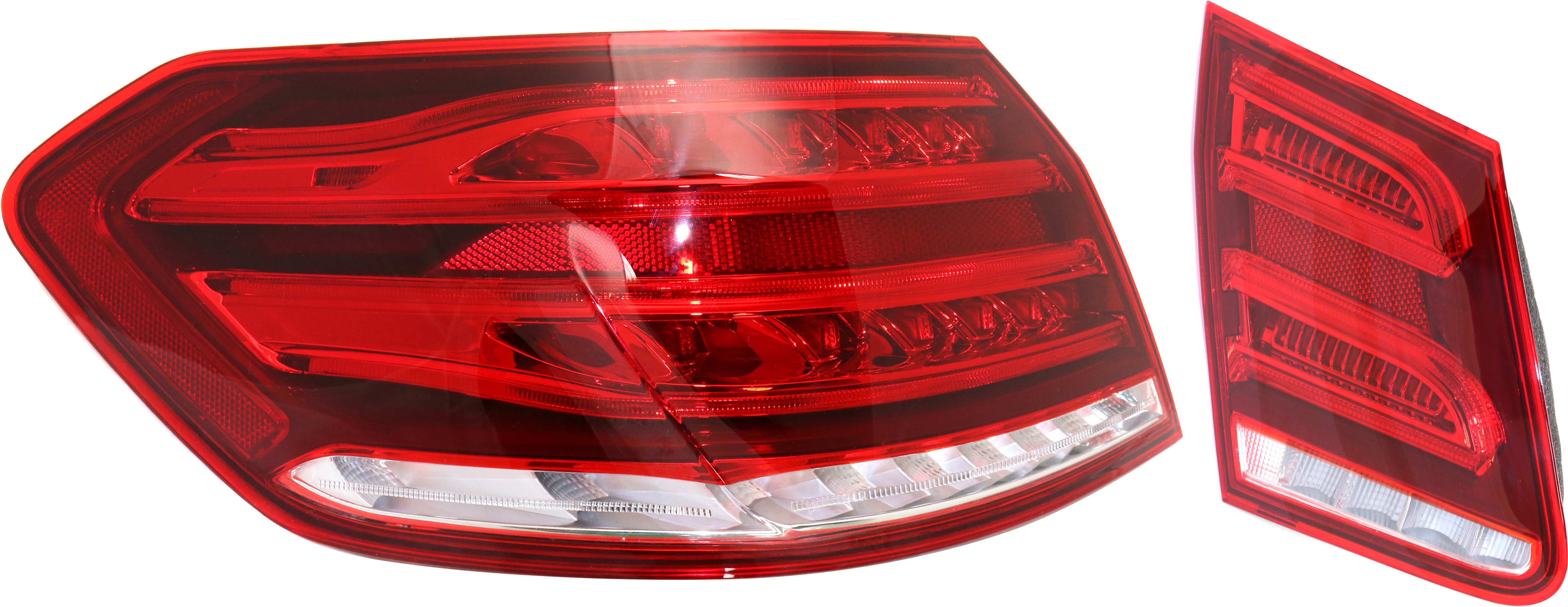 AM E CLASS 14-14 TAIL LAMP LH Inner and Outer Assembly Inner Clear Red Lens Outer Clear Lens SKU SET REPM731312-2 Partslink MB2804109 MB2802107 OEM 2129060757-2129062757