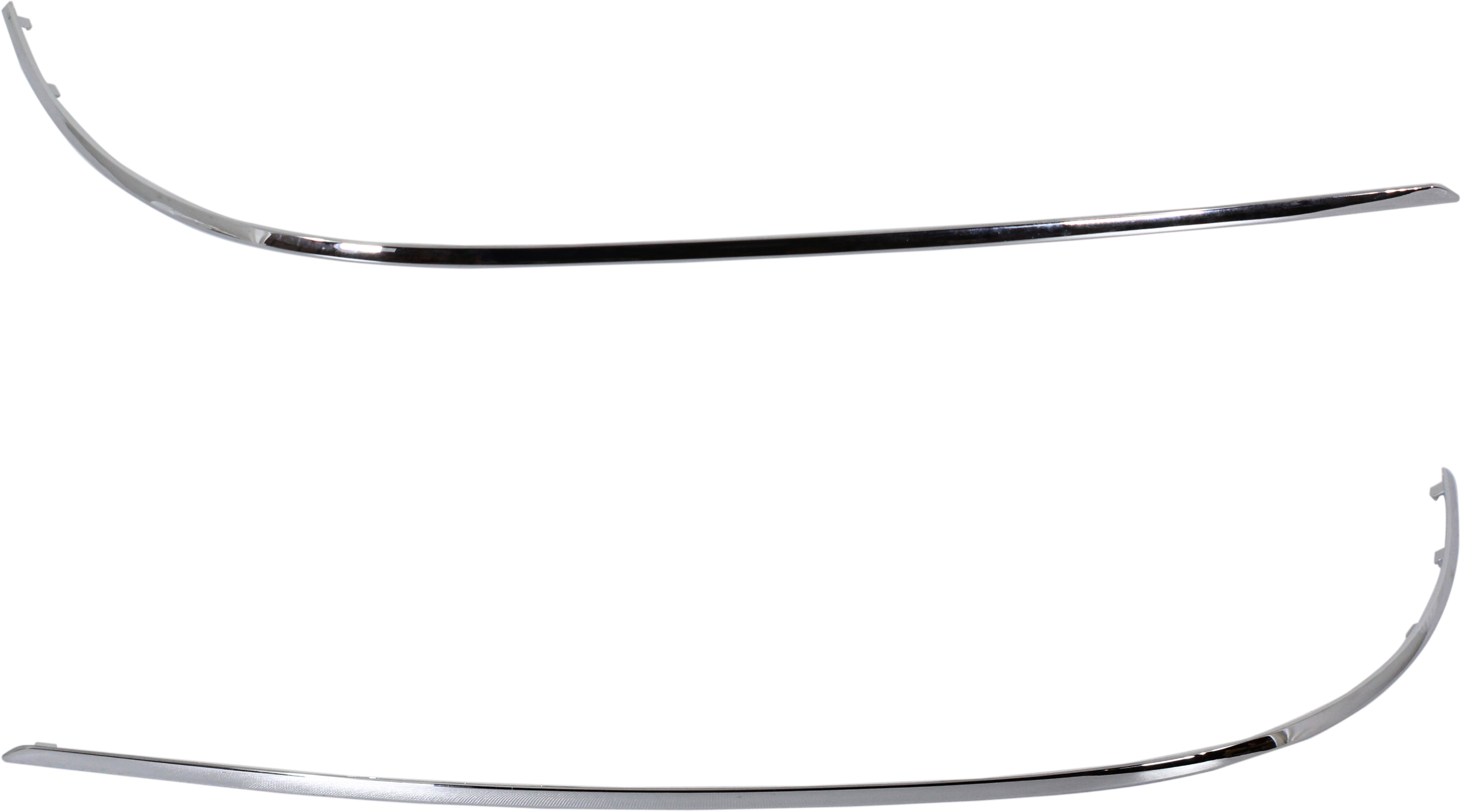 AM E CLASS 10-13 REAR BUMPER MOLDING RH AND LH Outer Impact Strip Chrome w o AMG Styling Pkg. Sedan SKU SET REPM763707 Partslink MB1159110 MB1158110 OEM 2128852221-2128852121
