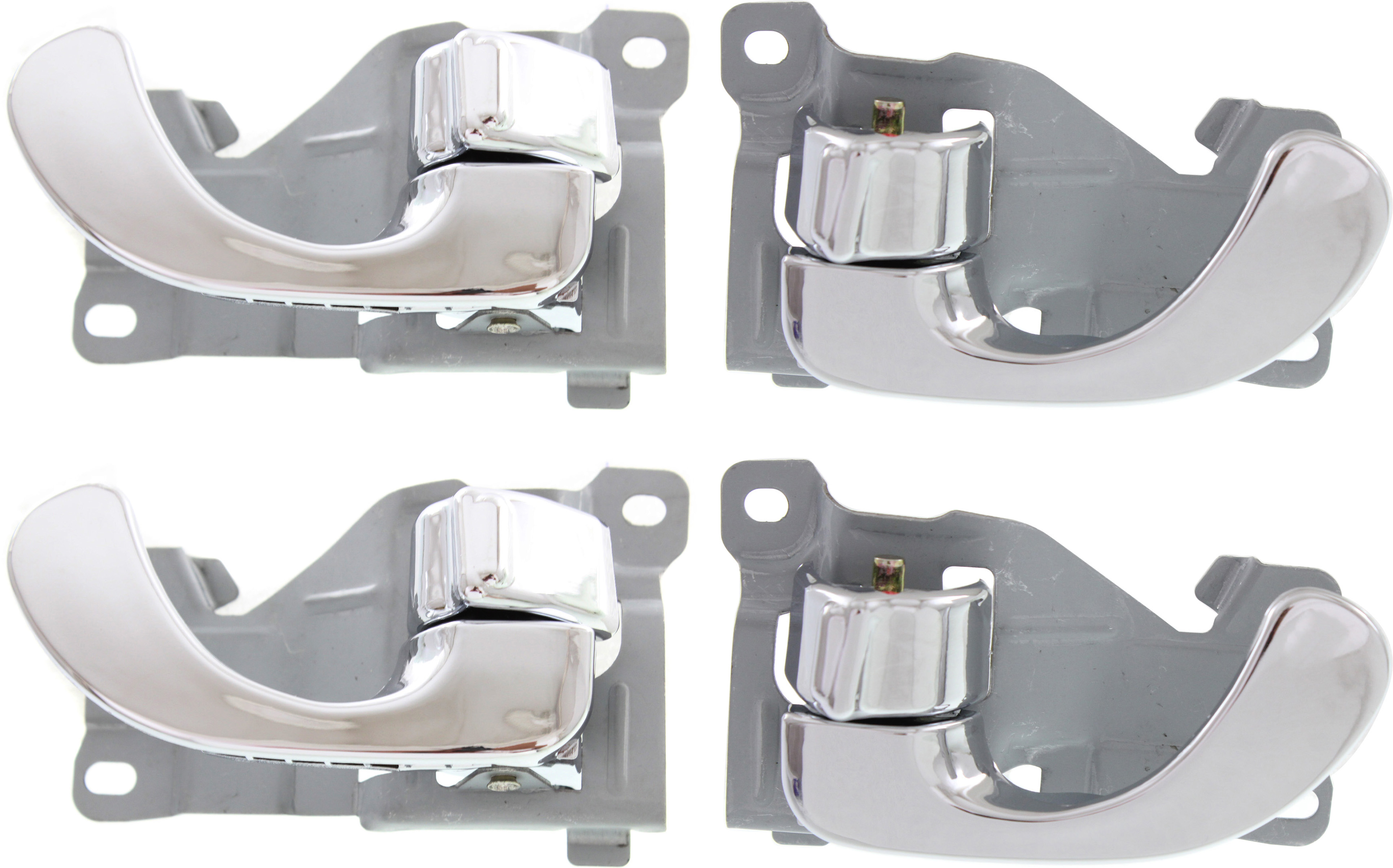 AM MIRAGE 97-02 GALANT 99-03 INTERIOR DOOR HANDLE Set of 4 Front and Rear RH and LH All Chrome Plastic+Metal SKU SET REPMB462111-4 OEM CW724402 CW724401
