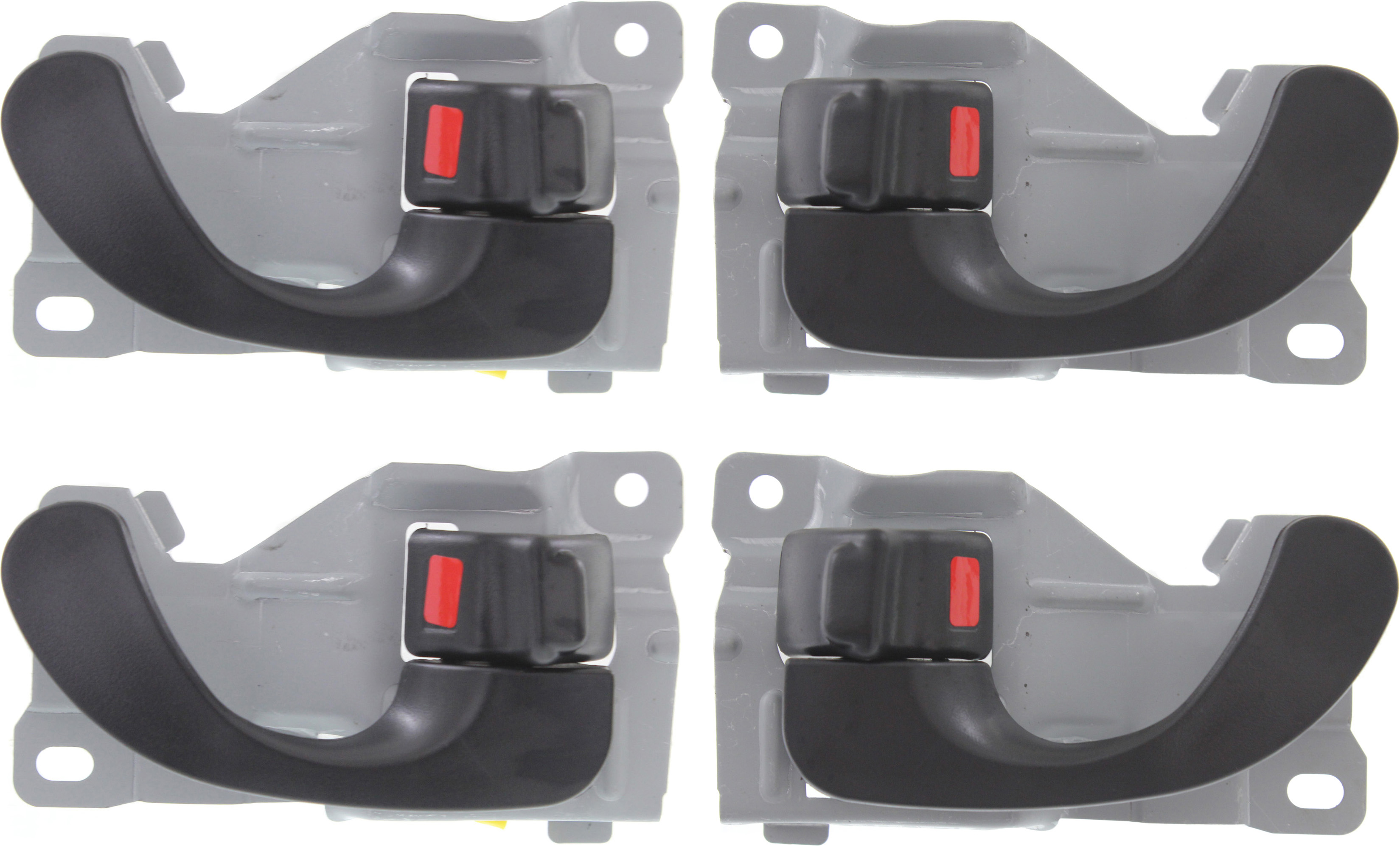 AM MIRAGE 97-02 GALANT 99-03 INTERIOR DOOR HANDLE Set of 4 Front and Rear RH and LH Textured Black Plastic+Metal SKU SET REPMB462115-4 OEM MR748074 MR748072