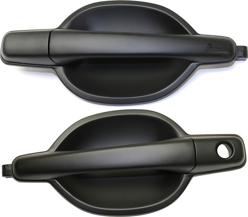 AM ENDEAVOR 04-11 FRONT EXTERIOR DOOR HANDLE RH AND LH Primed Black Plastic w o Keyhole SKU SET REPMB462139 Partslink MI1311118 MI1310118 OEM MR642014 MR642006