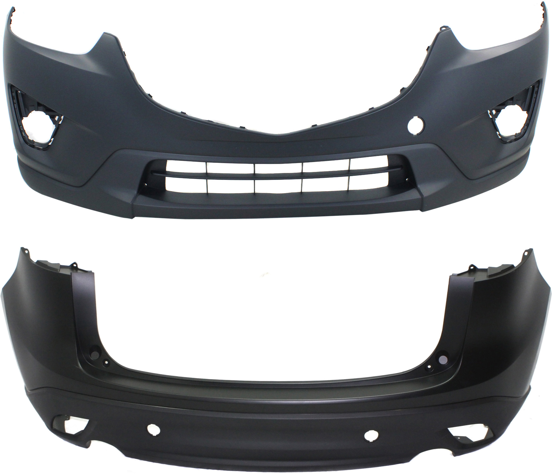 AM CX 5-13-16 FRONT AND REAR BUMPER COVER SKU SET REPMZ010309P 2 Partslink MA1000236 MA1100210 OEM KD45500319U KDY75022XD9U