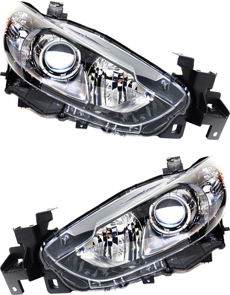 AM MAZDA 6-14-17 HEAD LAMP RH AND LH Lens and Housing Halogen Sport Model CAPA SKU SET REPMZ100111Q