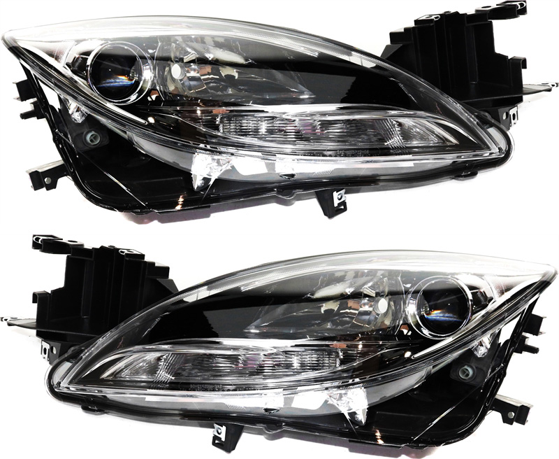 AM MAZDA 6-11-13 HEAD LAMP RH AND LH Lens and Housing Halogen CAPA SKU SET REPMZ100113Q Partslink MA2519141C MA2518141C OEM GEG1510K0E GEG1510L0E