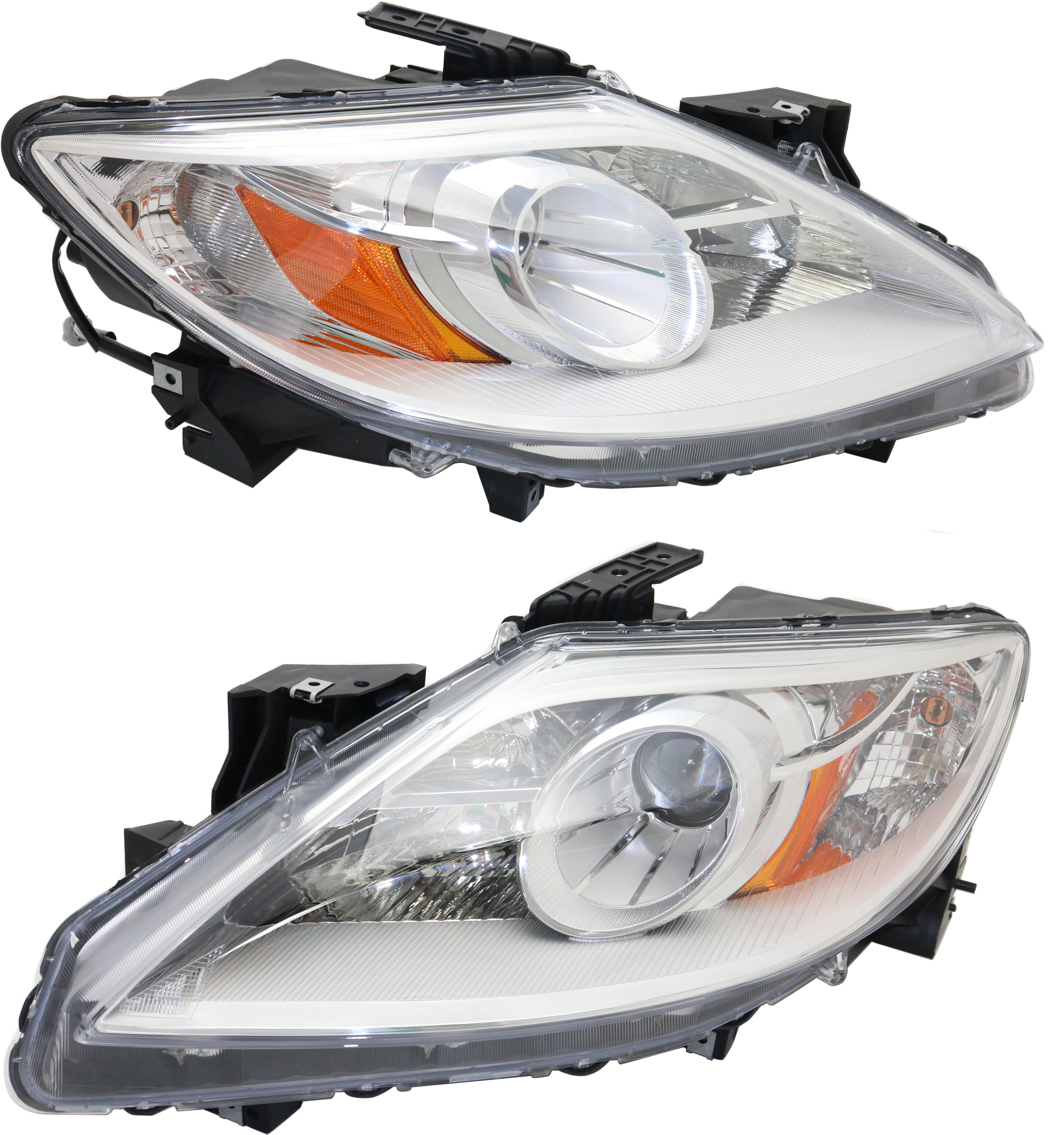 AM CX 9-10-12 HEAD LAMP RH AND LH Lens and Housing Halogen Exc. Grand Touring Model SKU SET REPMZ100123 Partslink MA2519145 MA2518145 OEM TE69510K0C TE69510L0C