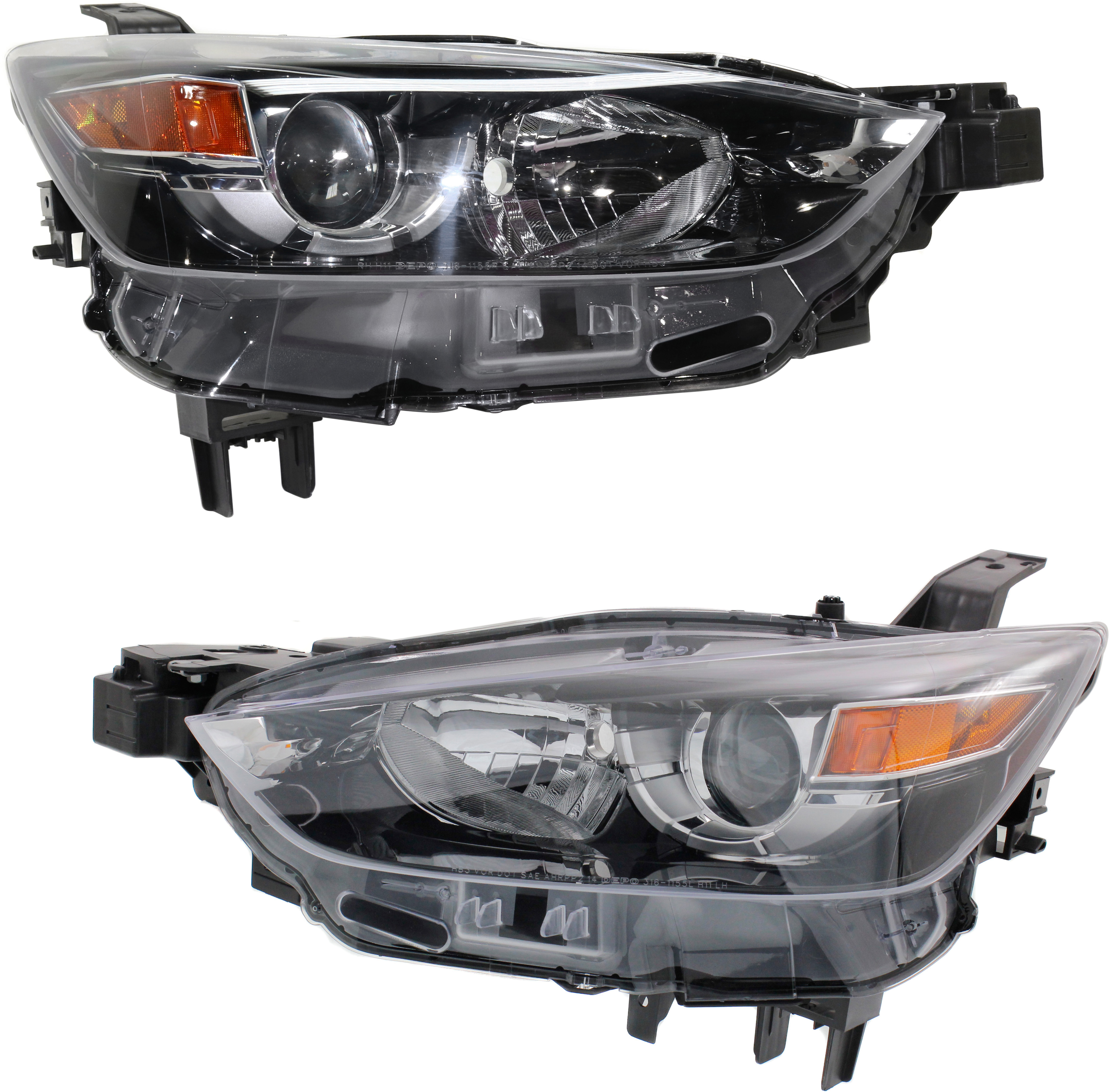 AM CX 3-16-22 HEAD LAMP RH AND LH Lens and Housing Halogen SKU SET REPMZ100131 Partslink MA2519173 MA2518173 OEM DB4N510K0A DB4N510L0A