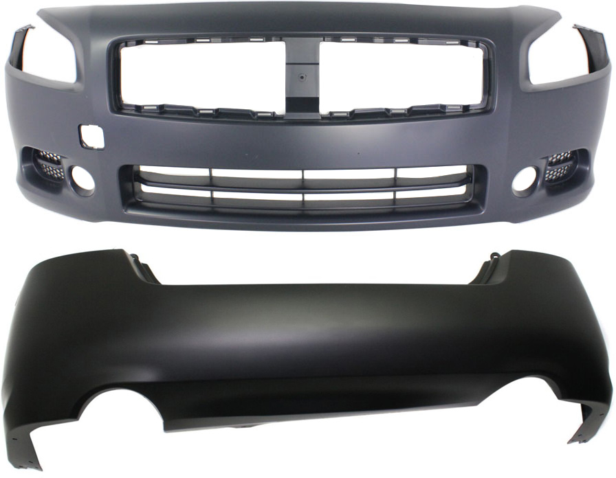 AM MAXIMA 09-14 FRONT AND REAR BUMPER COVER Primed SKU SET REPN010308P 2 Partslink NI1000258 NI1100264 OEM 620229N00H 850229N00H