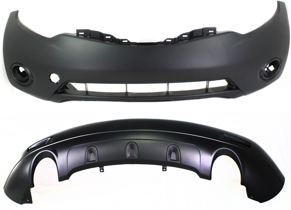 AM MURANO 09-10 FRONT AND REAR BUMPER COVER Primed SKU SET REPN010317P 2 Partslink NI1000257 NI1100263 OEM FBM221AA0J HEM221AA0H