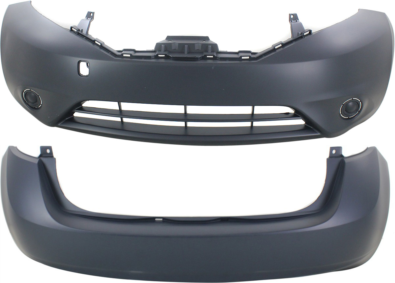 AM VERSA NOTE 14-15 FRONT AND REAR BUMPER COVER Primed Exc. SR Model SKU SET REPN010357P 2 Partslink NI1000292 NI1100294 OEM FBM223VY0J HEM223VY0J