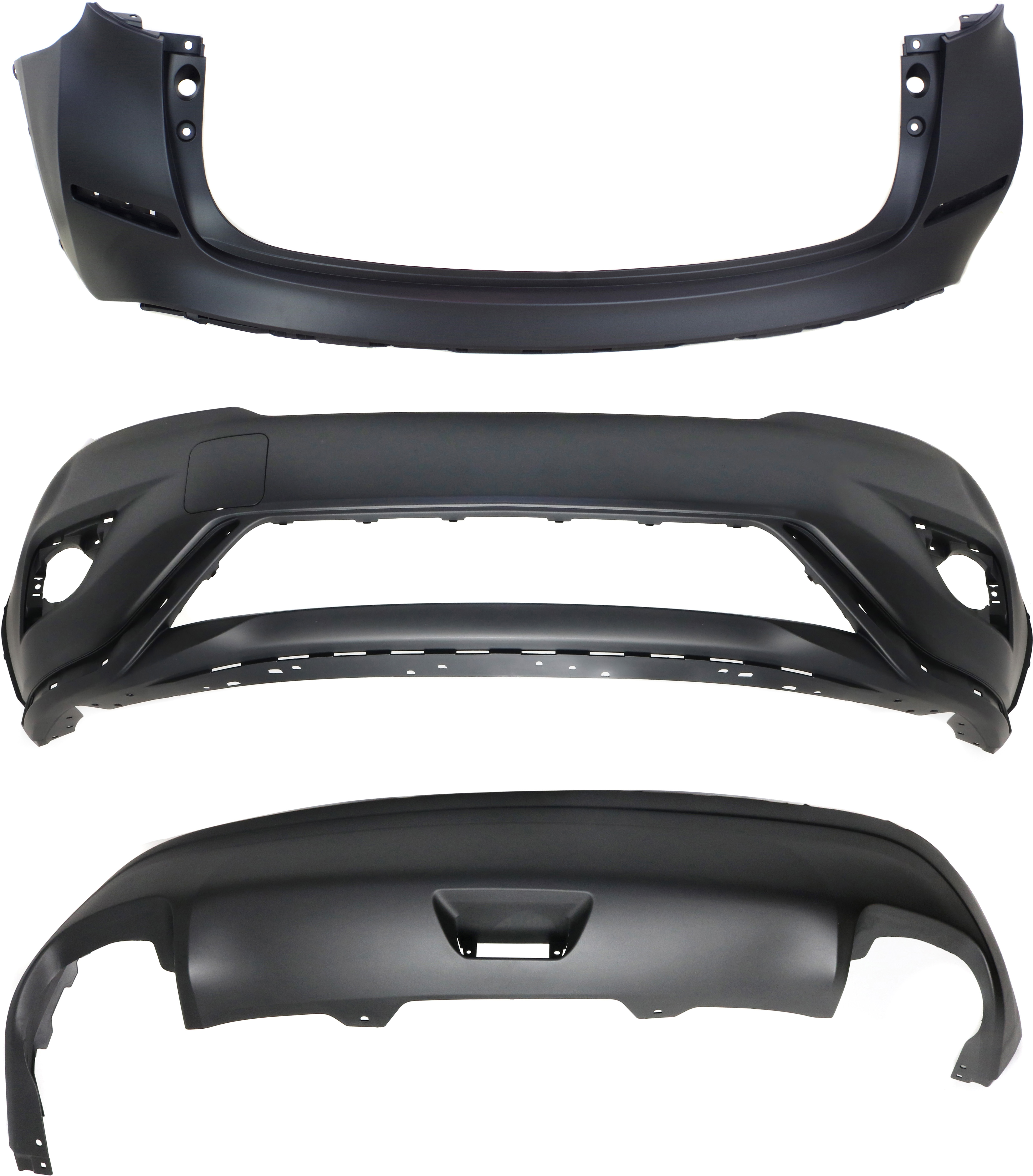 AM MURANO 15-18 FRONT AND REAR BUMPER COVER Rear Bumper Uipper and Lower SKU SET REPN010369P 3 Partslink NI1000305 NI1115100 NI1114101 OEM 620225AA0H 850B29UF0B 850B29UE