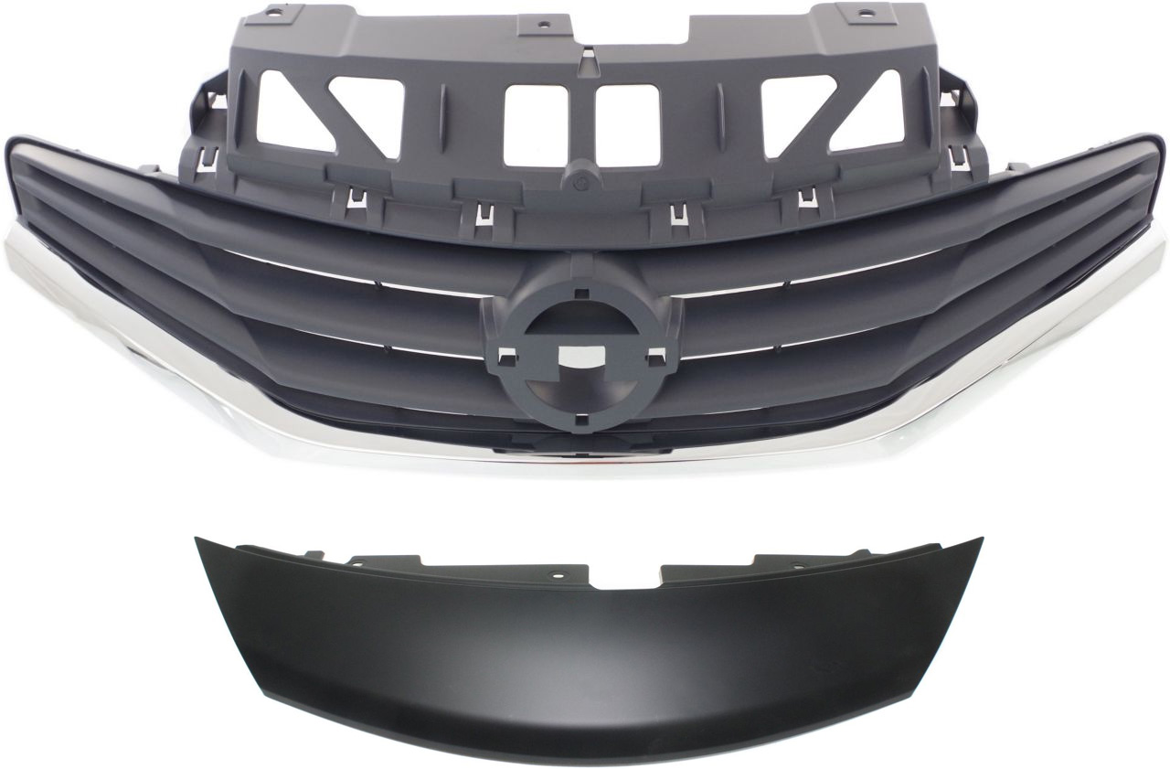 AM VERSA NOTE 14-16 GRILLE AND GRILLE COVER Gray Shell and Insert Grille Paint to Match Grille Cover Exc. SR Model SKU SET REPN070156-2 Partslink NI1200257 NI1201100 OEM 623103VY0A 623203VY0H