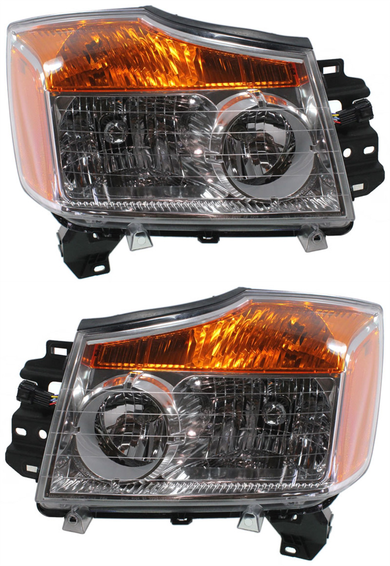 AM TITAN 08-15 HEAD LAMP RH AND LH Assembly Halogen CAPA SKU SET REPN100113Q Partslink NI2502168C NI2503168C OEM 260609FF0A 260109FF0A