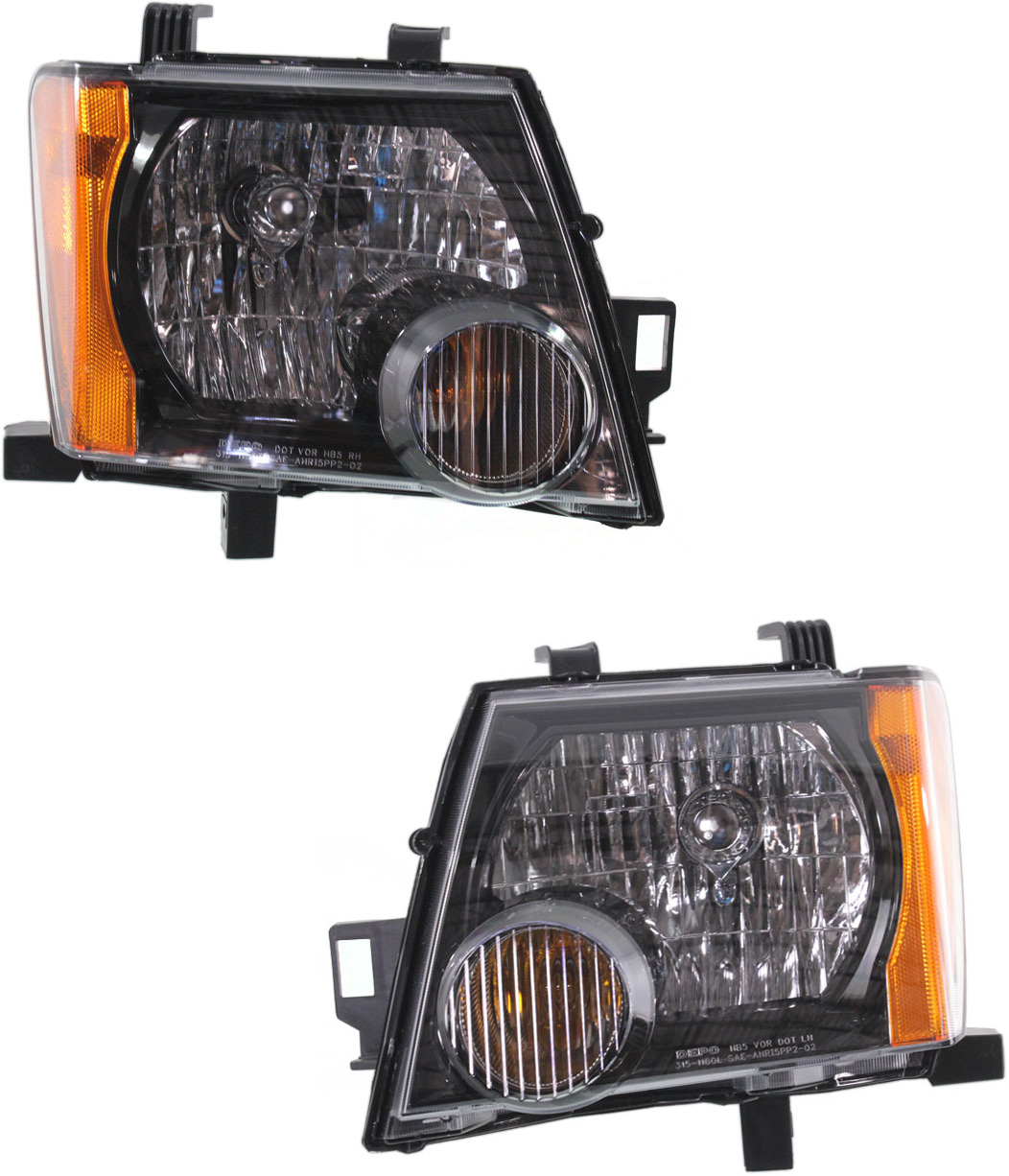 AM XTERRA 09-15 HEAD LAMP RH AND LH Assembly Halogen Black Interior S X Models CAPA SKU SET REPN100117Q Partslink NI2502189C NI2503189C OEM 26060ZL00A 26010ZL00A