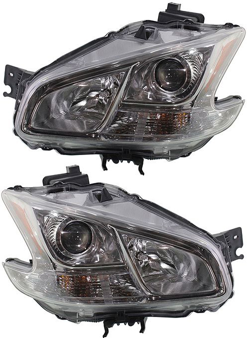 AM MAXIMA 09-14 HEAD LAMP RH AND LH Assembly HID Xenon with HID Kit Clear Lens SKU SET REPN100119 Partslink NI2502186 NI2503186 OEM 260609N01A 260109N01A