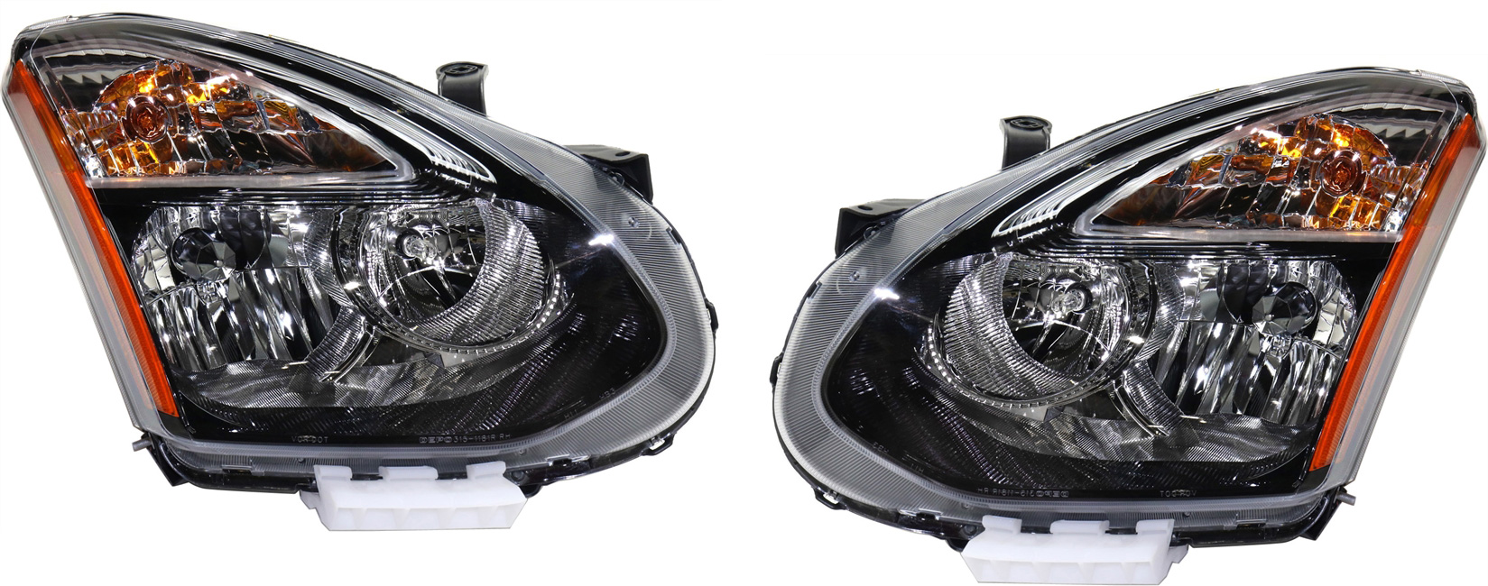 AM ROGUE SELECT 14-15 HEAD LAMP RH AND LH Assembly Halogen Black Interior CAPA SKU SET REPN100329Q Partslink NI2503231C NI2502231C OEM 260101VX0A 260601VX0A