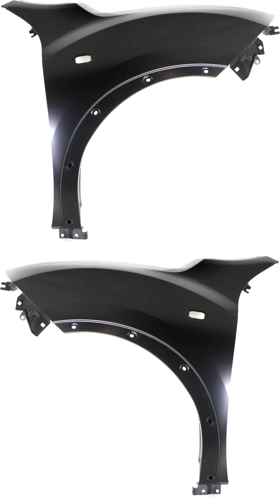 AM JUKE 11-13 FRONT FENDER RH AND LH Primed w Side Marker Light and Fender Flare Holes SKU SET REPN220117 Partslink NI1241200 NI1240200 OEM FCA001KAMA FCA011KAMA
