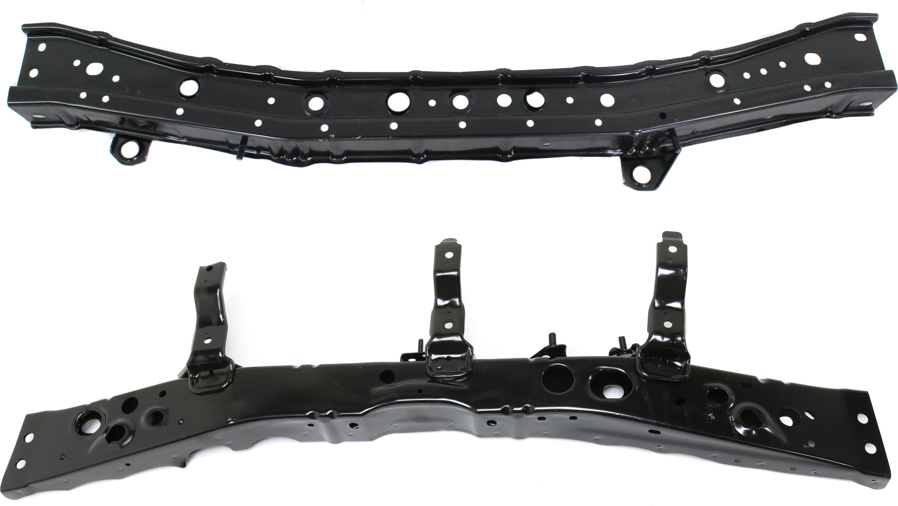 AM VERSA 12-19 RADIATOR SUPPORT Upper and Lower Tie Bar Steel Sedan SKU SET REPN250307-2 Partslink NI1225197 NI1225198 OEM F25113ANMH F25303ANAH