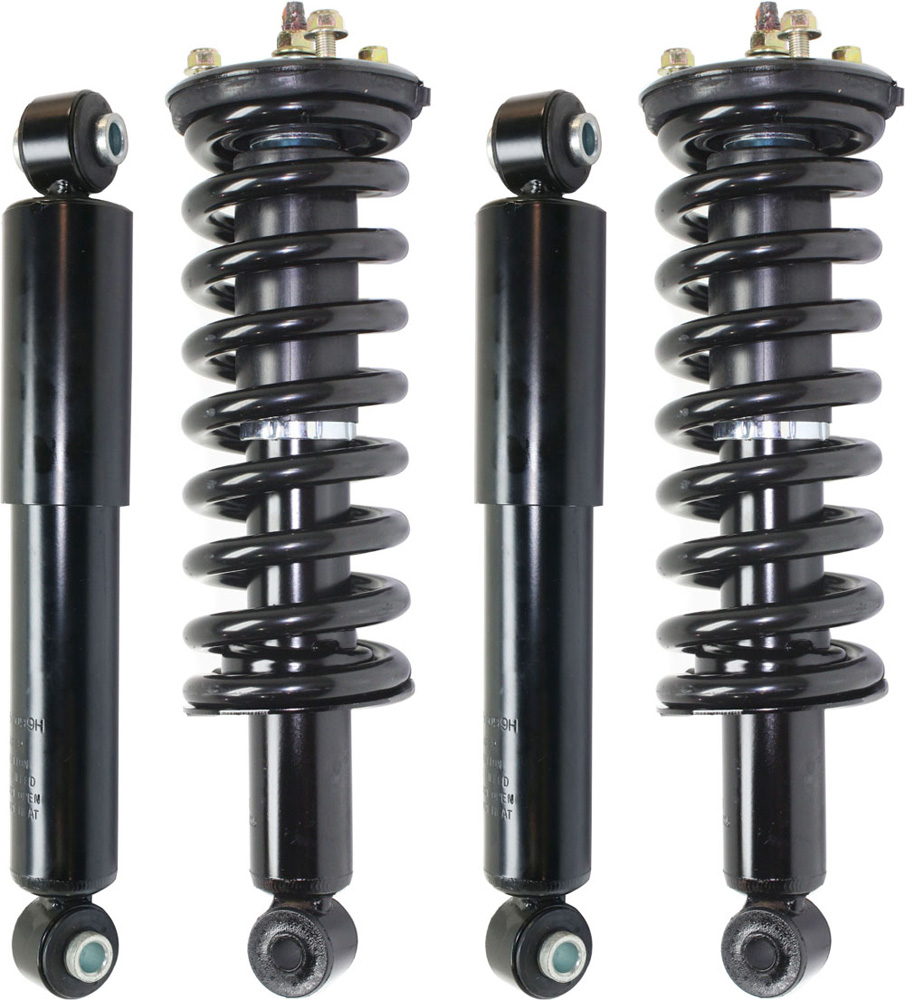 AM PATHFINDER 05-12 FRONT AND REAR SHOCK AND FULLY LOADED STRUT RH AND LH Gas Charged Twin tube Set of 4 SKU SET REPN280532-4 OEM 56110EA025-56110EA026