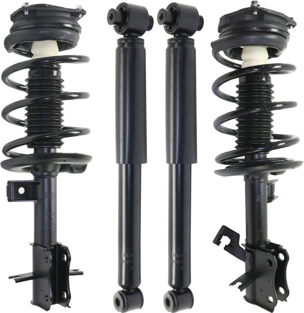 AM SENTRA 07-12 FRONT AND REAR SHOCK AND FULLY LOADED STRUT RH AND LH Gas Charged Twin tube Set of 4 SKU SET REPN280547-4 OEM E4302ET00B E4302ZJ60A E4303ET0