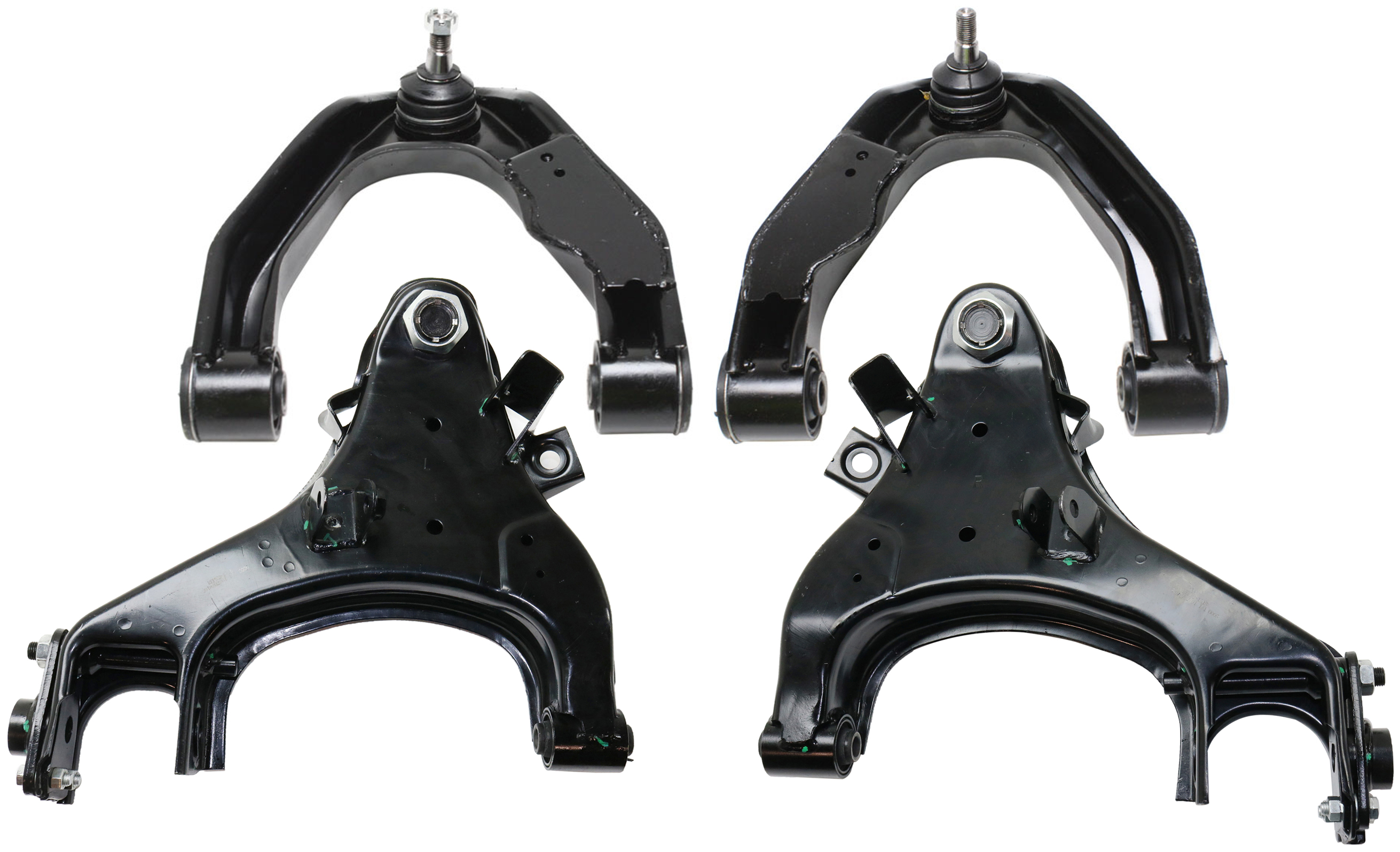 AM FRONTIER 98-04 FRONT CONTROL ARM RH AND LH Upper and Lower w Ball Joint Four Wheel Drive SKU SET REPN281513-4 Partslink NI4510103 NI4511103 NI4512100 NI4513100 OEM 545009Z510-545008B525-545019Z5