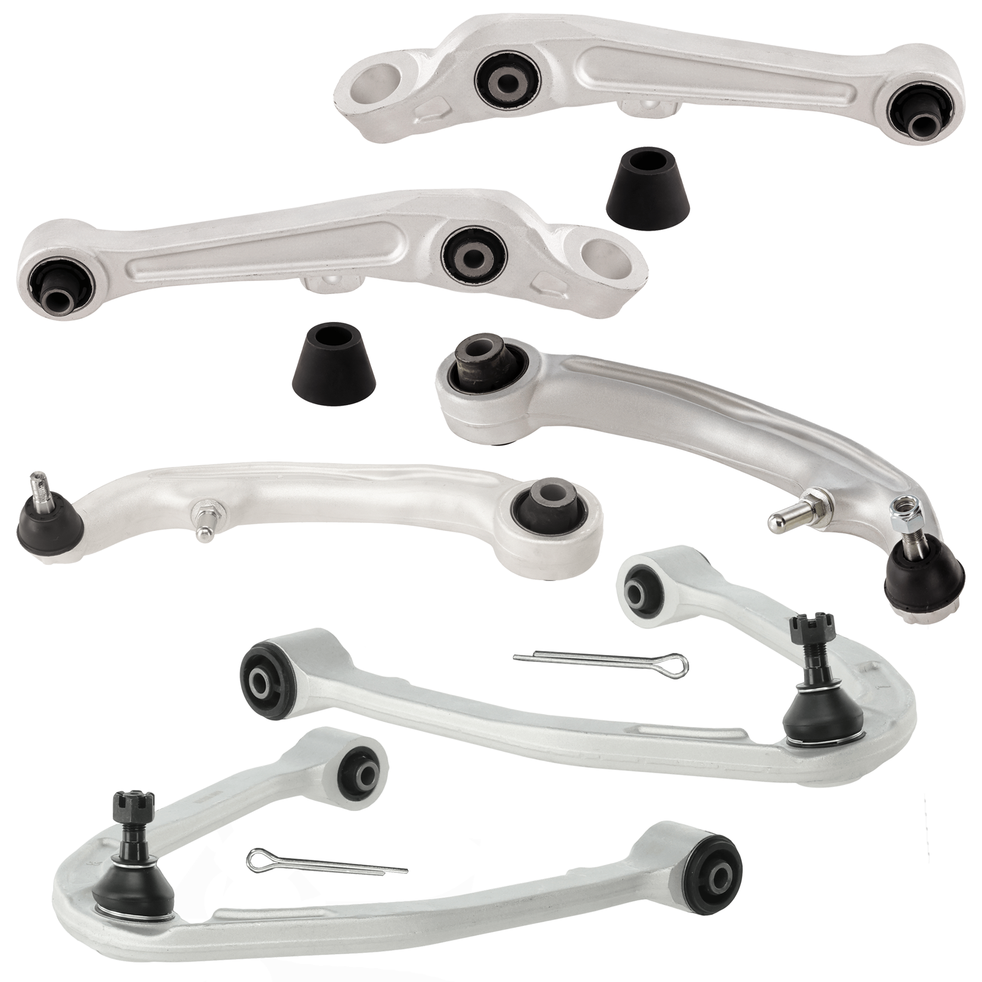 AM G35-350Z 03-04 FRONT CONTROL ARM RH AND LH Upper and Lower Frontward and Rearward Set of 6 SKU SET REPN281543 B OEM 54468CD00C 54469CD00C 54469AC7