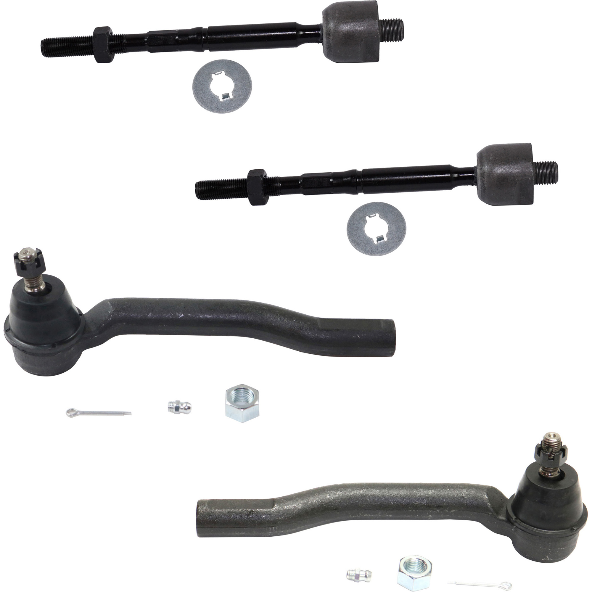 AM VERSA 07-12 CUBE 09-14 FRONT TIE ROD END RH AND LH Inner and Outer SKU SET REPN282131-4 Partslink NI4520103 NI4521103 OEM 1015483-2693521-4012184-45A118