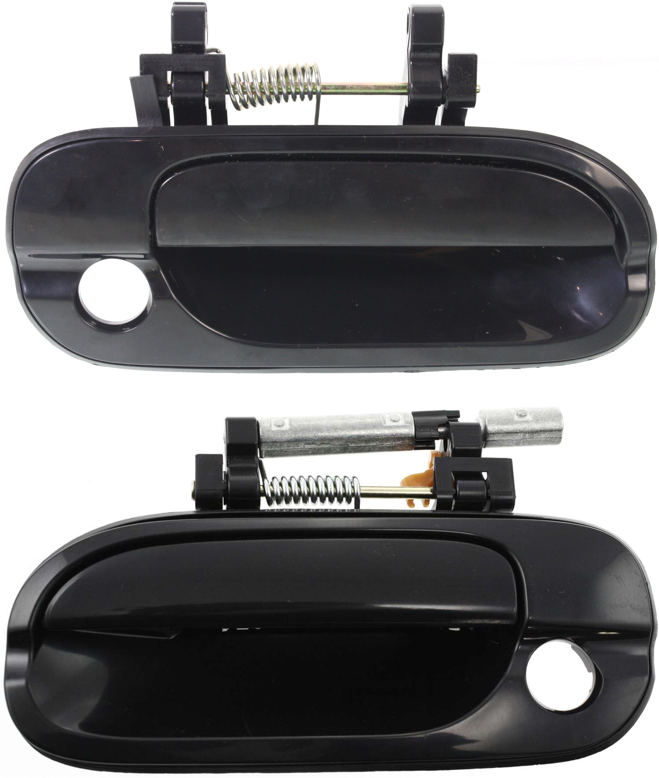 AM SENTRA 00-06 FRONT EXTERIOR DOOR HANDLE RH AND LH Smooth Black w Keyhole Plastic w o Keyless Entry SKU SET REPN462103 Partslink NI1311117 NI1310117 OEM 806066Z608 PFM 806066Z603-8060