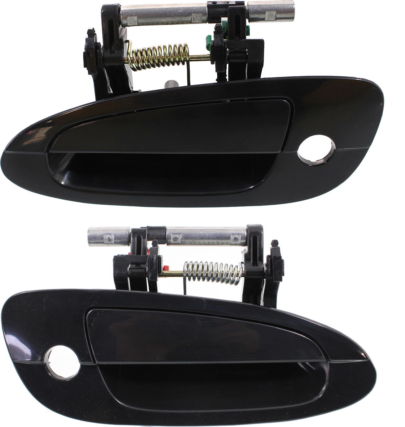 AM ALTIMA 02-06 EXTERIOR FRONT DOOR HANDLE RH AND LH Smooth Black w Keyhole SKU SET REPN462113-2 Partslink FDH010244 NI1310123 OEM 806069J400-806078J009