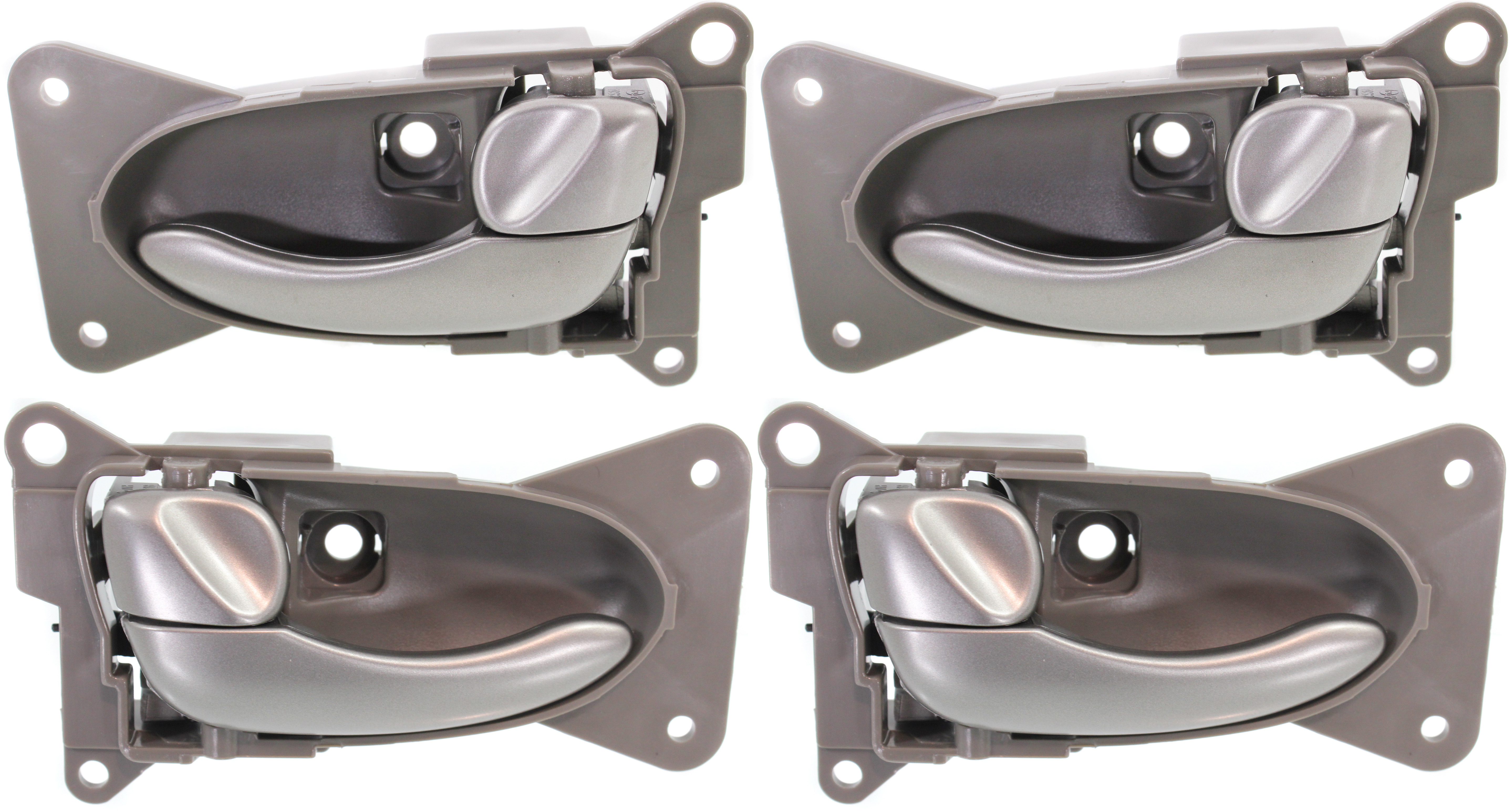 AM ALTIMA 02-05 INTERIOR DOOR HANDLE Set of 4 Front and Rear RH and LH Gray bezel with silver lever SKU SET REPN462173-4 Partslink NI1353135 NI1352135 OEM 806708J000-806718J000
