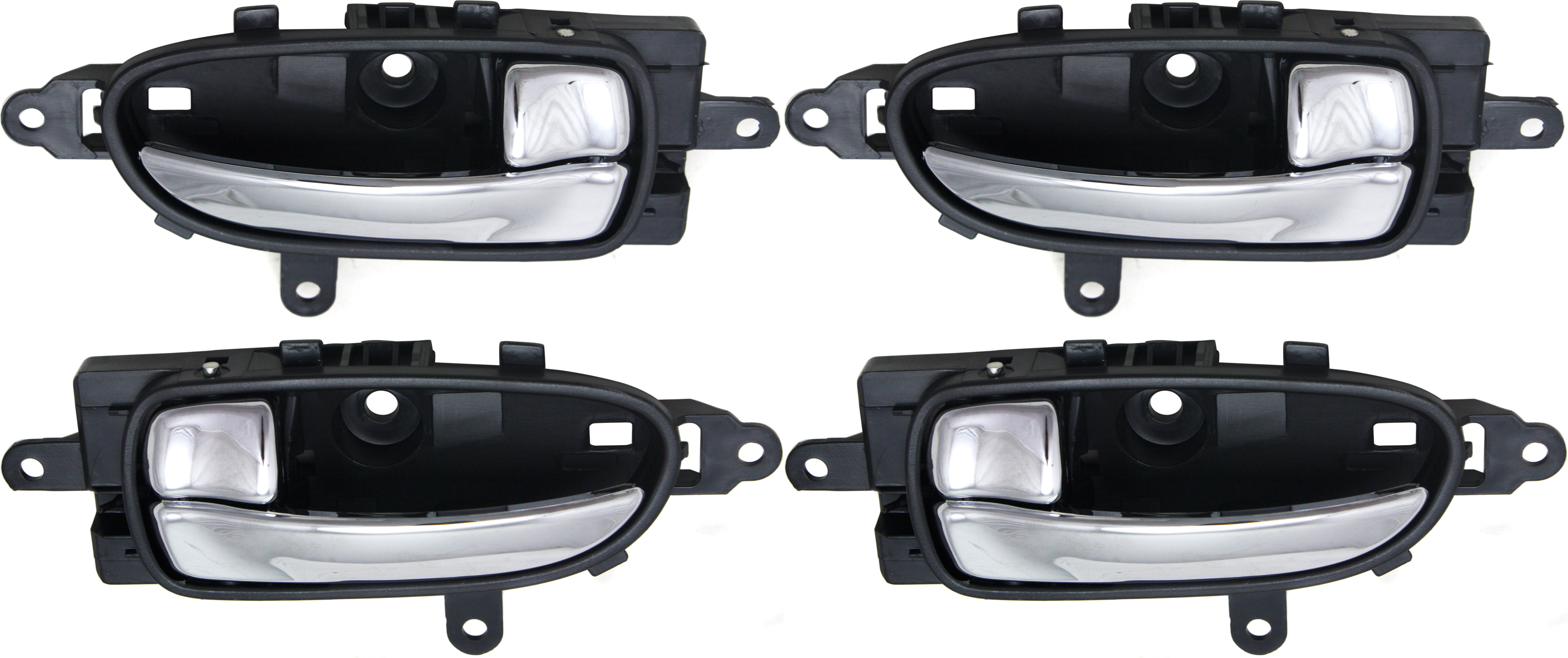 AM ALTIMA 07-11 MAXIMA 10-14 FRONT DOOR HANDLE RH AND LH Black Bezel w Chrome Lever =REAR SKU SET REPN462185-4 Partslink NI1353132 NI1352132 OEM 80670JA00A 80671JA00A