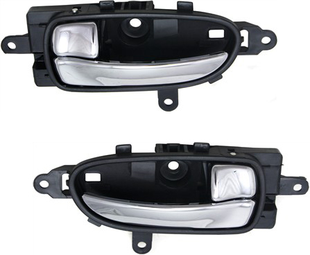 AM ALTIMA 07-13 MAXIMA 10-14 FRONT DOOR HANDLE RH AND LH Black Bezel w Chrome Lever =REAR SKU SET REPN462185 Partslink NI1353132 NI1352132 OEM 80670JA00A 80671JA00A