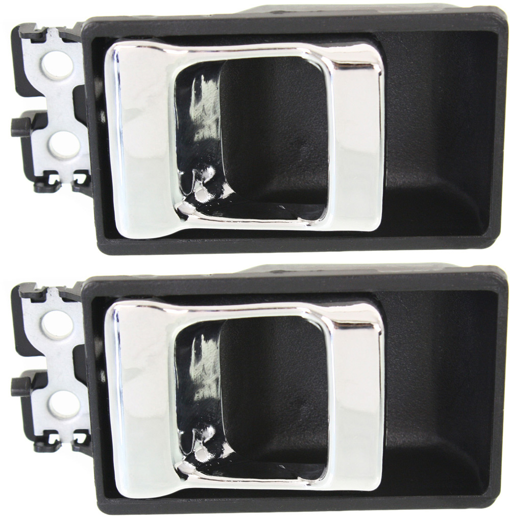 AM NISSAN P U 86-92 FRONT DOOR HANDLE RH AND LH Inner Chrome Lever+Black Housing Plastic SKU SET REPN462519-2 OEM 8067001G00-8067101G00
