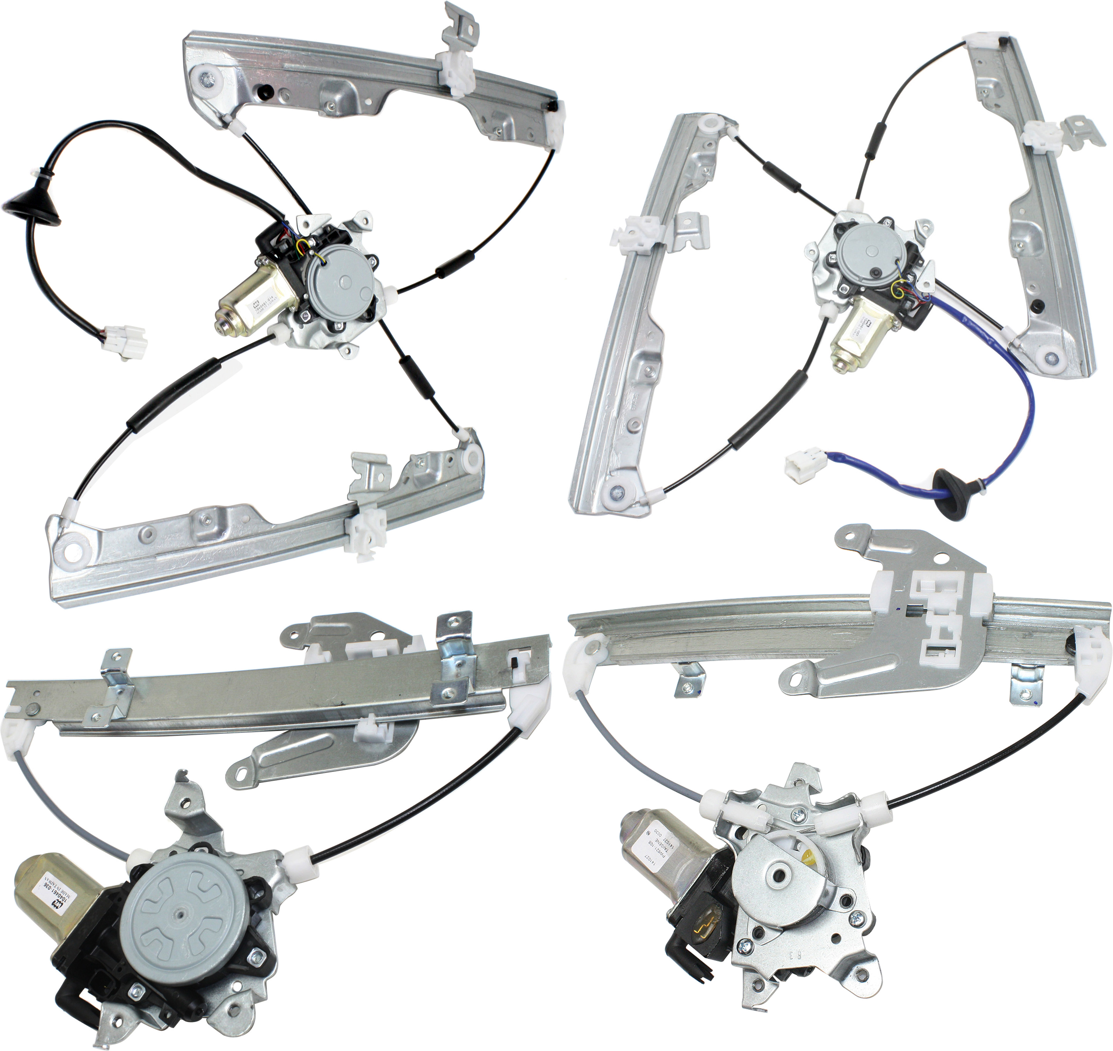 AM MURANO 03-07 WINDOW REGULATOR RH and LH Front and Rear Set of 4 Power w Motor SKU SET REPN462935-4 Partslink NI1351149 NI1350149 NI1551133 NI1550133 OEM 80720CA01A PFM 80721CA01A PFM