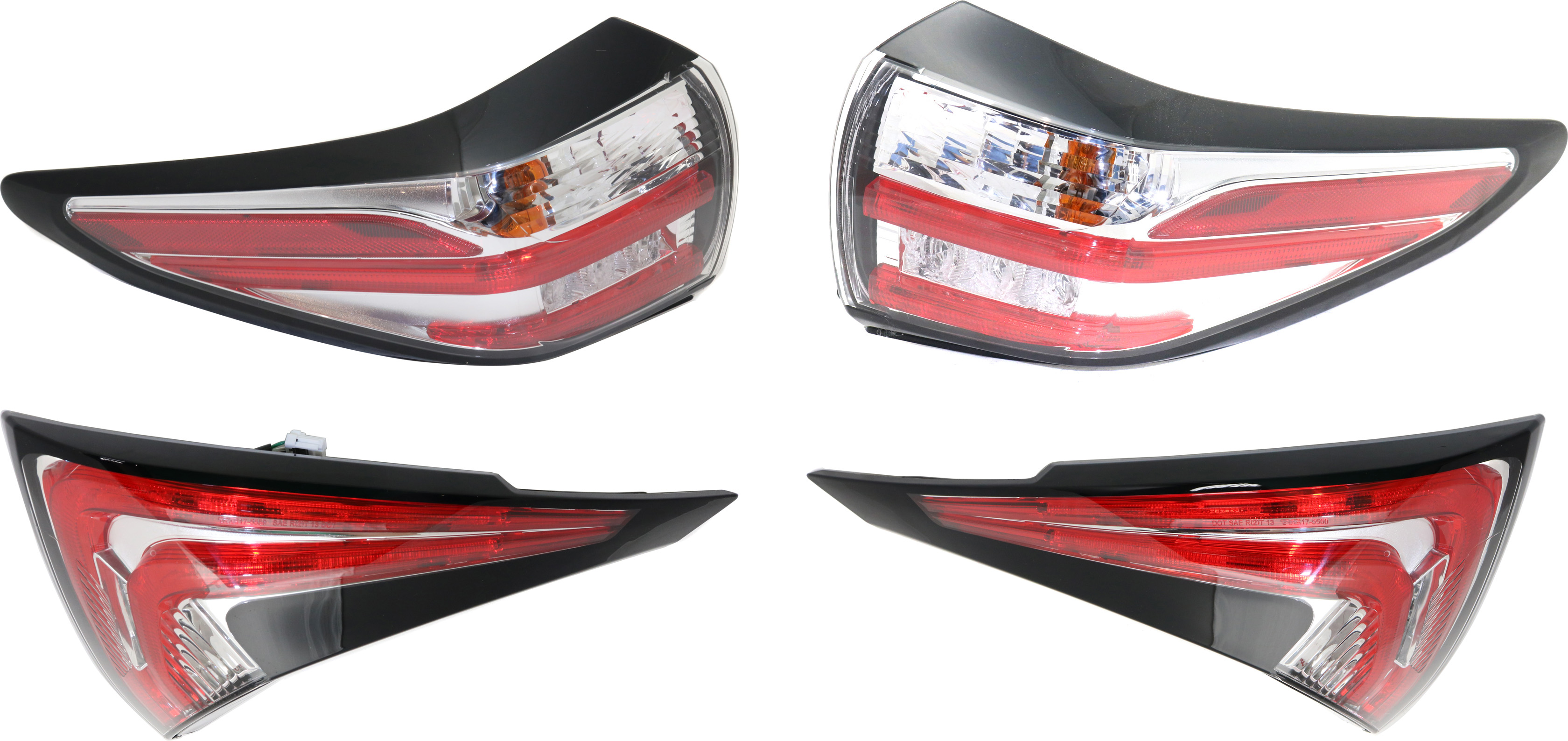 AM MURANO 15-18 TAIL LAMP RH AND LH Set of 4 Inner and Outer Assembly w Back Up Light SKU SET REPN730305-4 Partslink NI2805103 NI2804103 NI2803104 NI2802104 OEM 265505AA0B 265555AA0B 265505AA