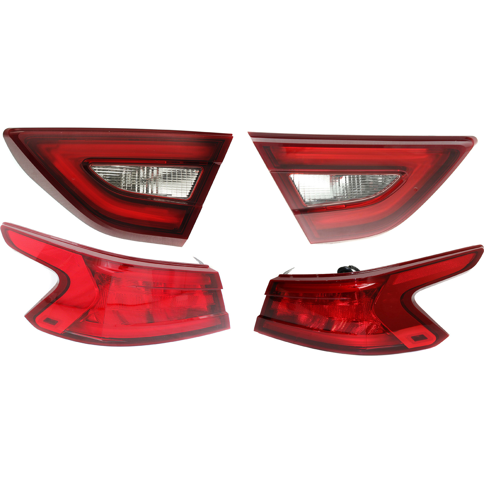 AM MAXIMA 16-18 TAIL LAMP RH AND LH Inner and Outer Assembly Halogen Set of 4 SKU SET REPN730311-4 Partslink NI2802105 NI2803105 NI2804104 NI2805104 OEM 265404RA1A 265454RA1A 265504RA