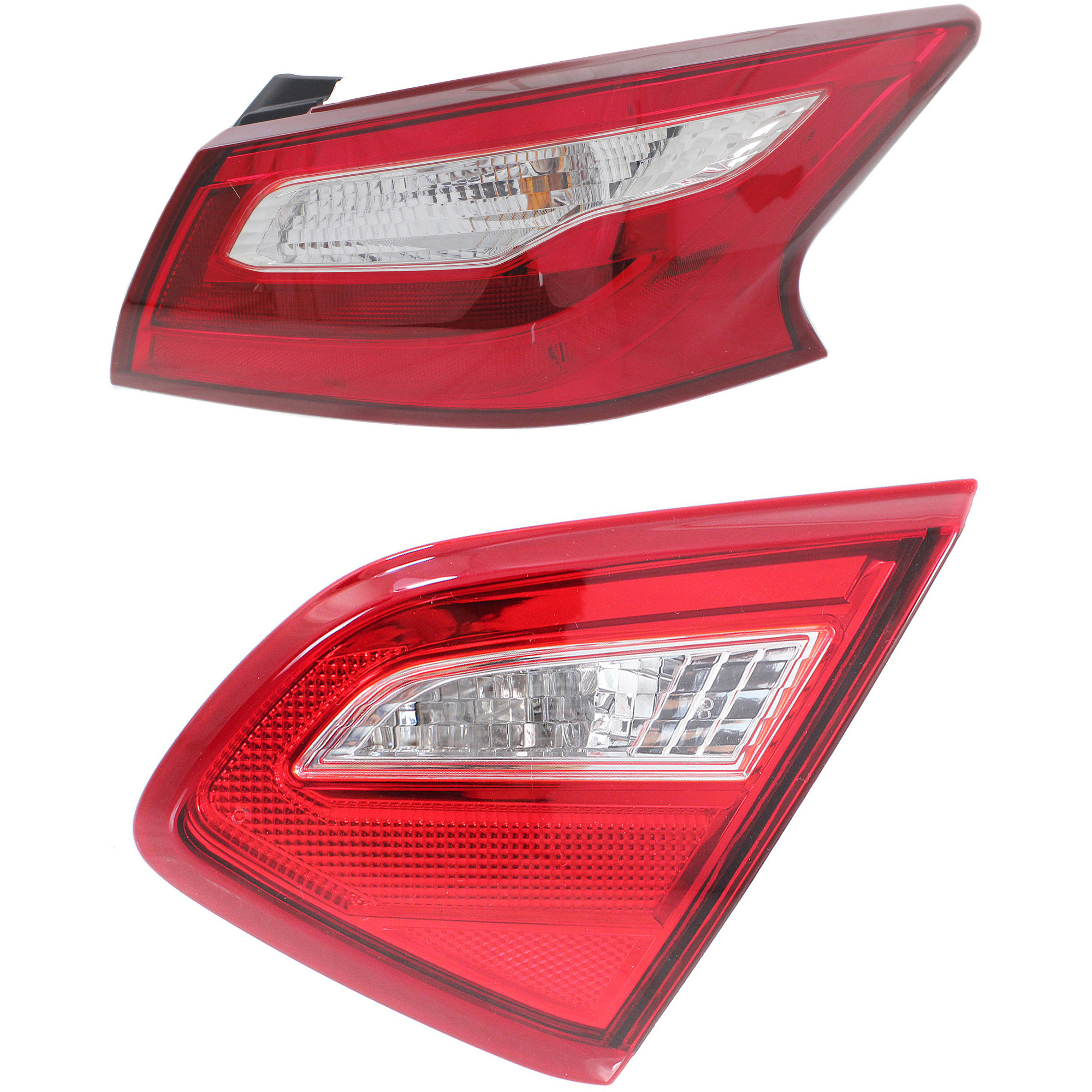 AM ALTIMA 16-17 TAIL LAMP RH Inner and Outer Assembly Clear Red Lens Chrome Interior SKU SET REPN730313 A Partslink NI2803110 NI2805106 OEM 265409HS0A 265509HS0A