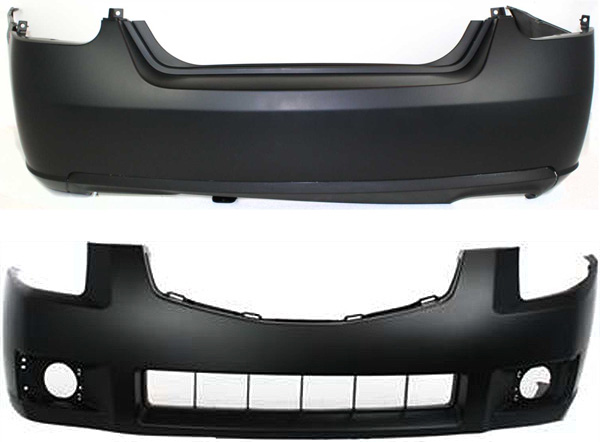 AM MAXIMA 07-08 FRONT AND REAR BUMPER COVER Primed Rear Bumper w o Park Assist Snsr Holes SKU SET REPN760104P 2 Partslink NI1000247 NI1100246 OEM 62022ZK30B 85022ZK30B