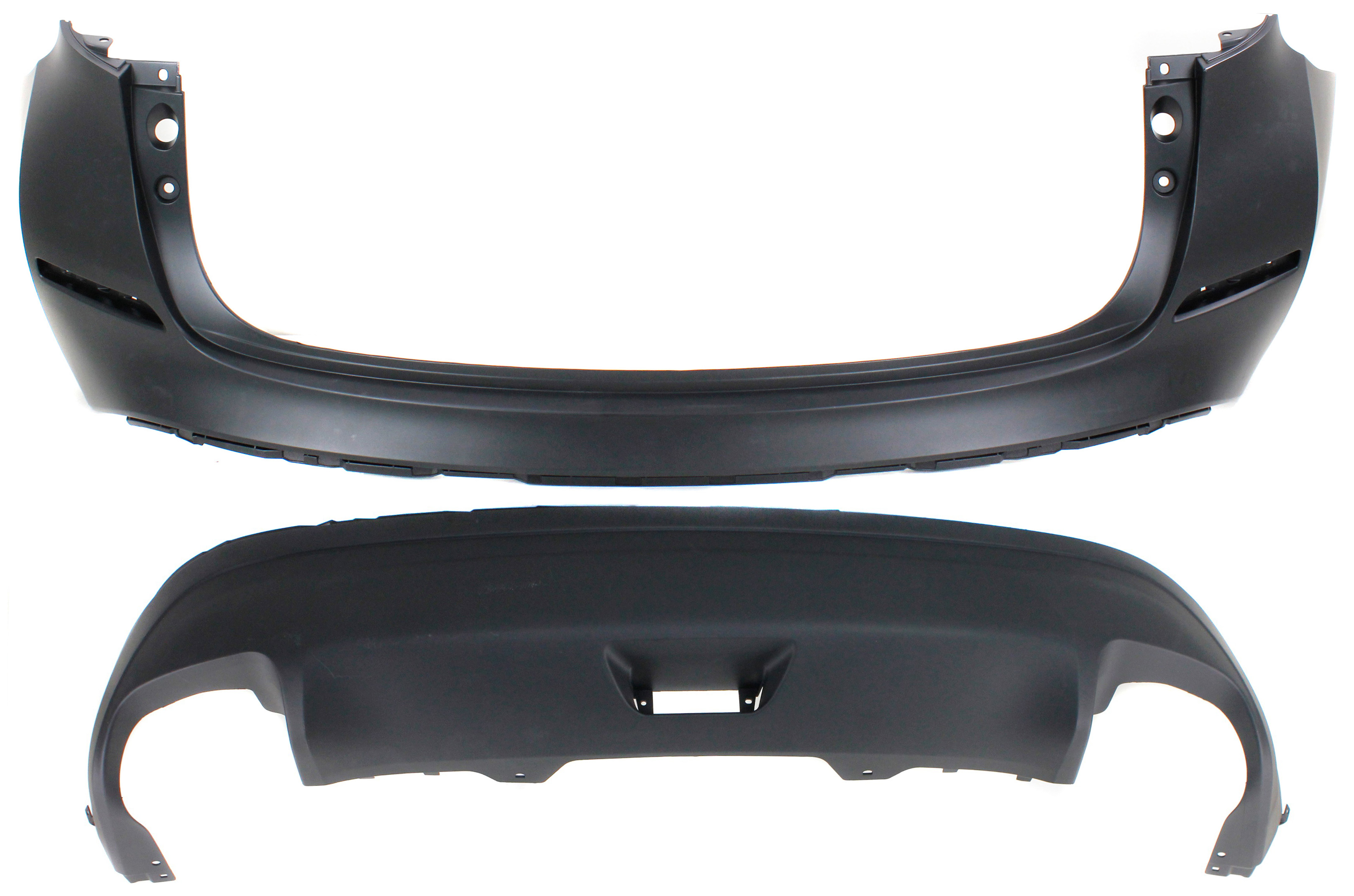 AM MURANO 15-19 REAR BUMPER COVER Set of 2 Upper and Lower CAPA SKU SET REPN760165PQ 2 Partslink NI1114101C NI1115100C OEM 850225AA0H 850B29UF0B 850B29UE