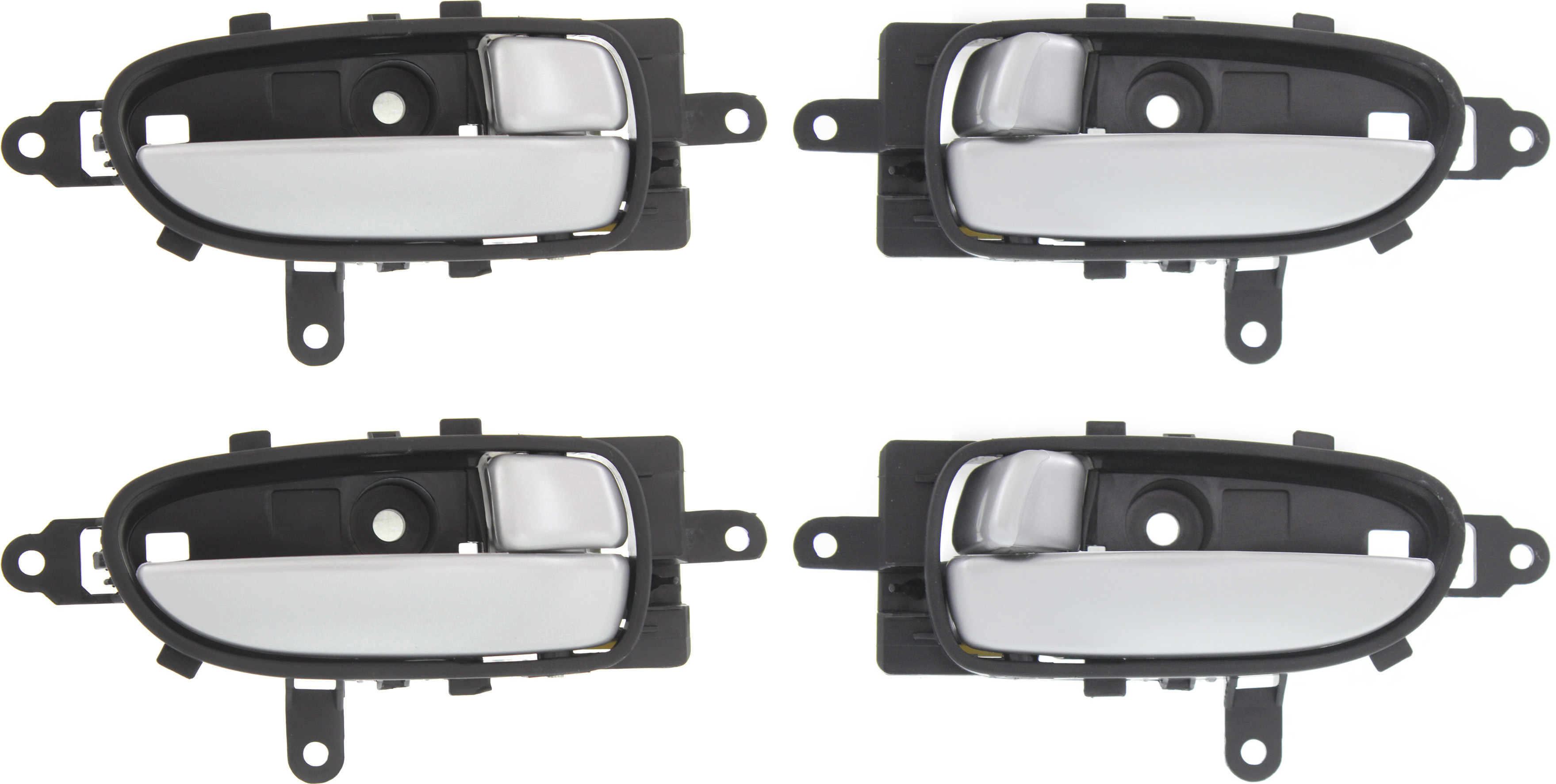 AM ALTIMA 07-13 MAXIMA 09-14 INTERIOR DOOR HANDLE Set of 4 Front and Rear RH and LH Silver Lvr+Blk Hsg. Charcoal SKU SET REPNS462111-4 OEM 806709N00A 806719N00A
