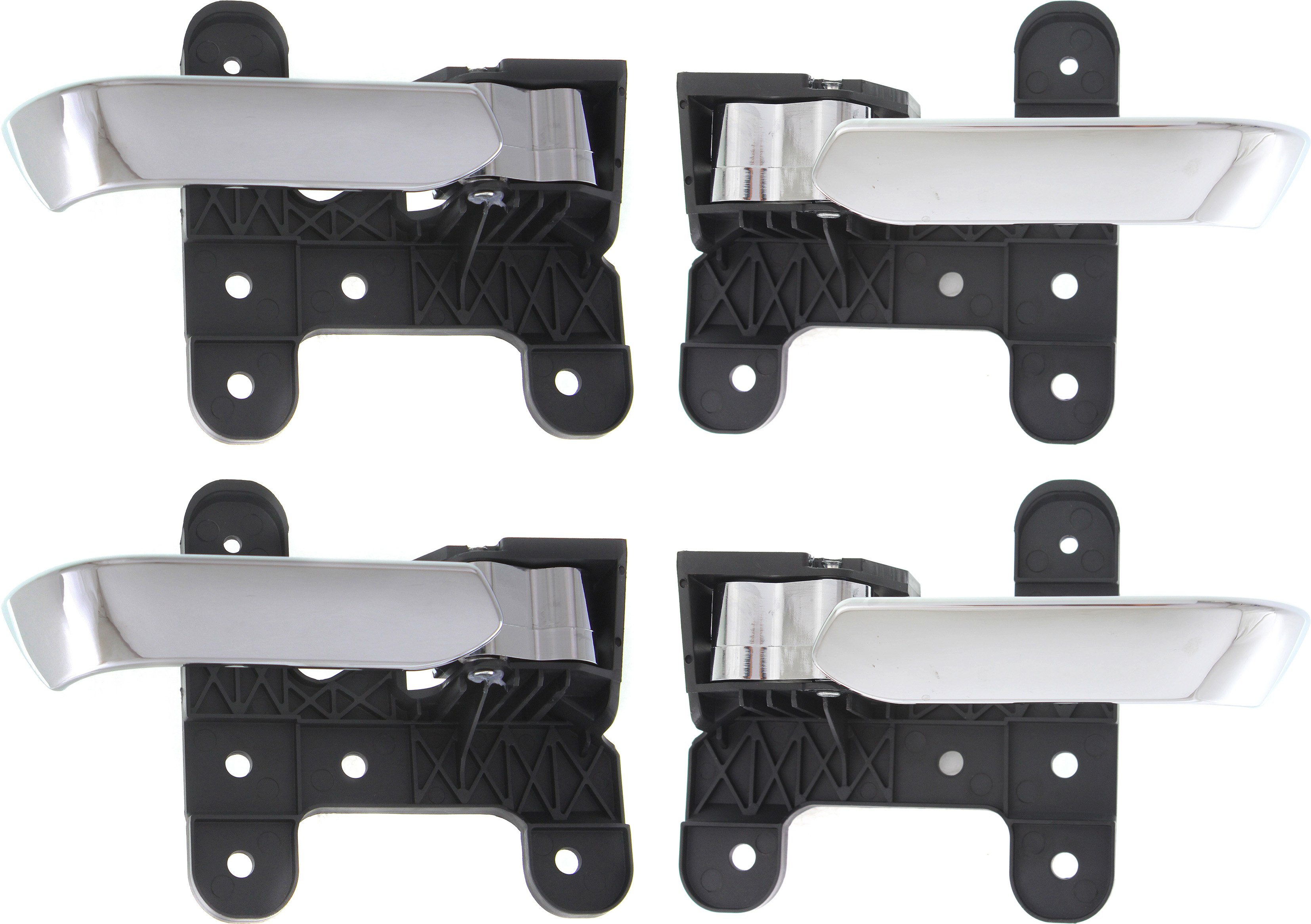 AM TITAN 04-14 INTERIOR DOOR HANDLE Set of 4 Front and Rear RH and LH All Chrome Plastic SKU SET REPNS462159-4 OEM 80670ZC30A PFM 80671ZC30A PFM