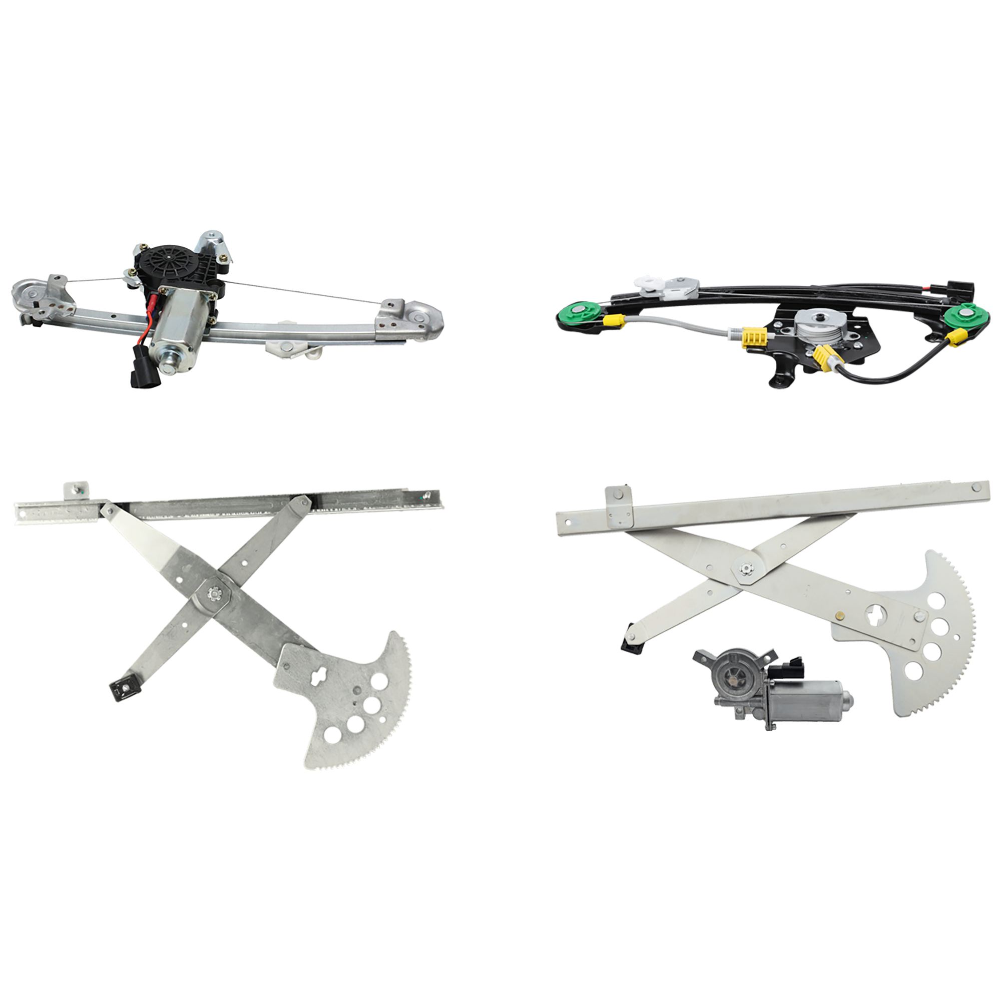 AM MALIBU 97-03 CLASSIC 04-05 FRONT AND REAR WINDOW REGULATOR RH AND LH Power w Motor SKU SET REPO491701-4 Partslink GM1350219 GM1351219 GM1550127 GM1551127 OEM 15223280 PFM 15223281 PFM 2272