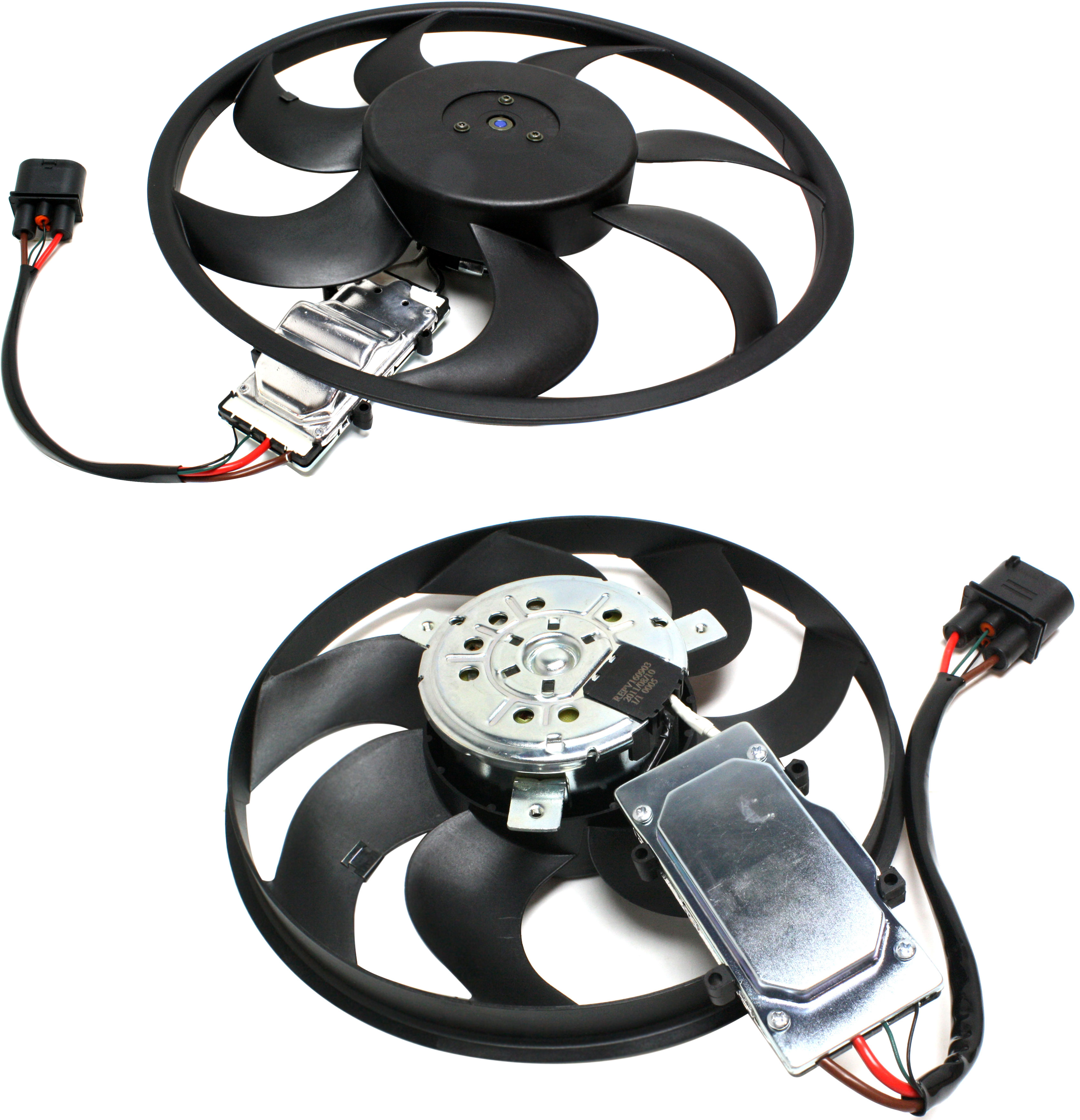 AM TOUAREG 04-10 CAYENNE 05-10 RADIATOR FAN ASSEMBLY RH and LH without Towing Package SKU SET REPP160910-2 OEM 7L0959455F 7L0959455G