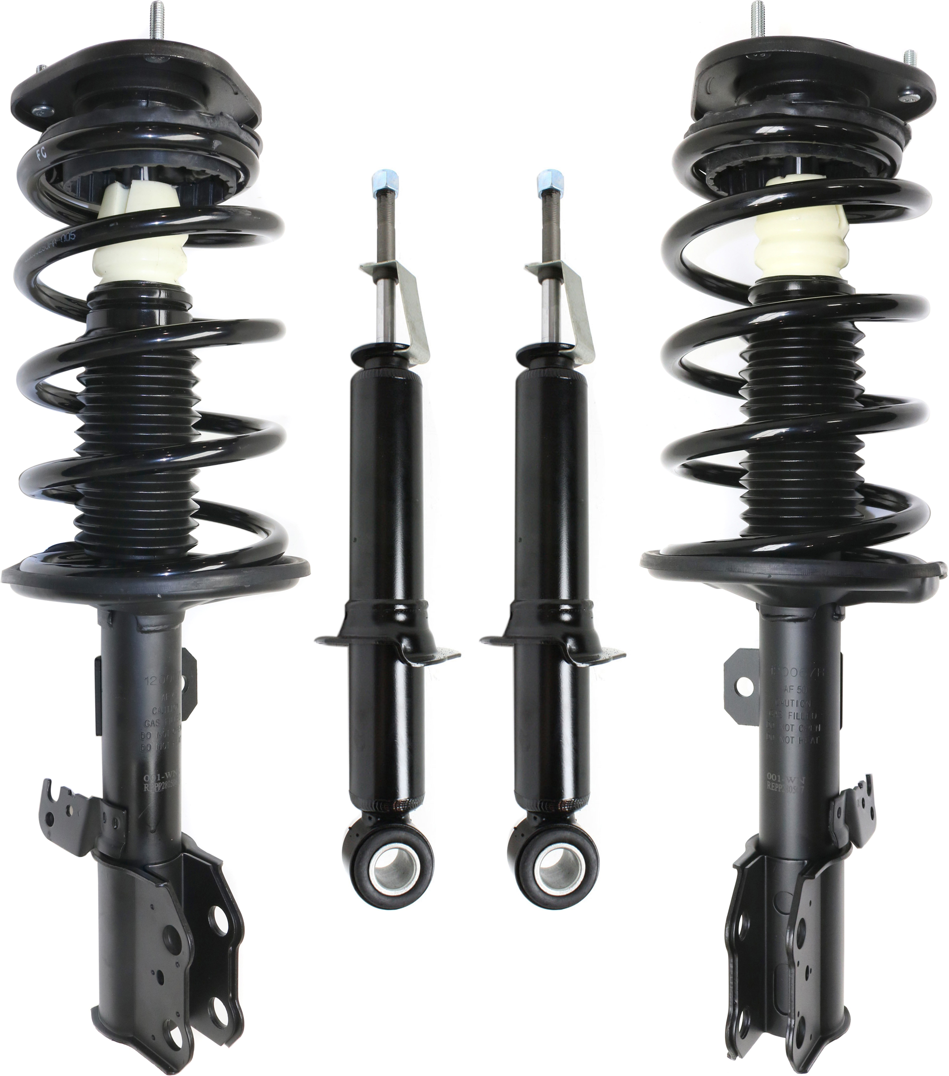 AM MATRIX VIBE 03-08 FRONT AND REAR SHOCK AND FULLY LOADED STRUT RH AND LH Gas Charged Twin tube Set of 4 SKU SET REPP280507-4 OEM 48530A9540-4853009F90-88973941