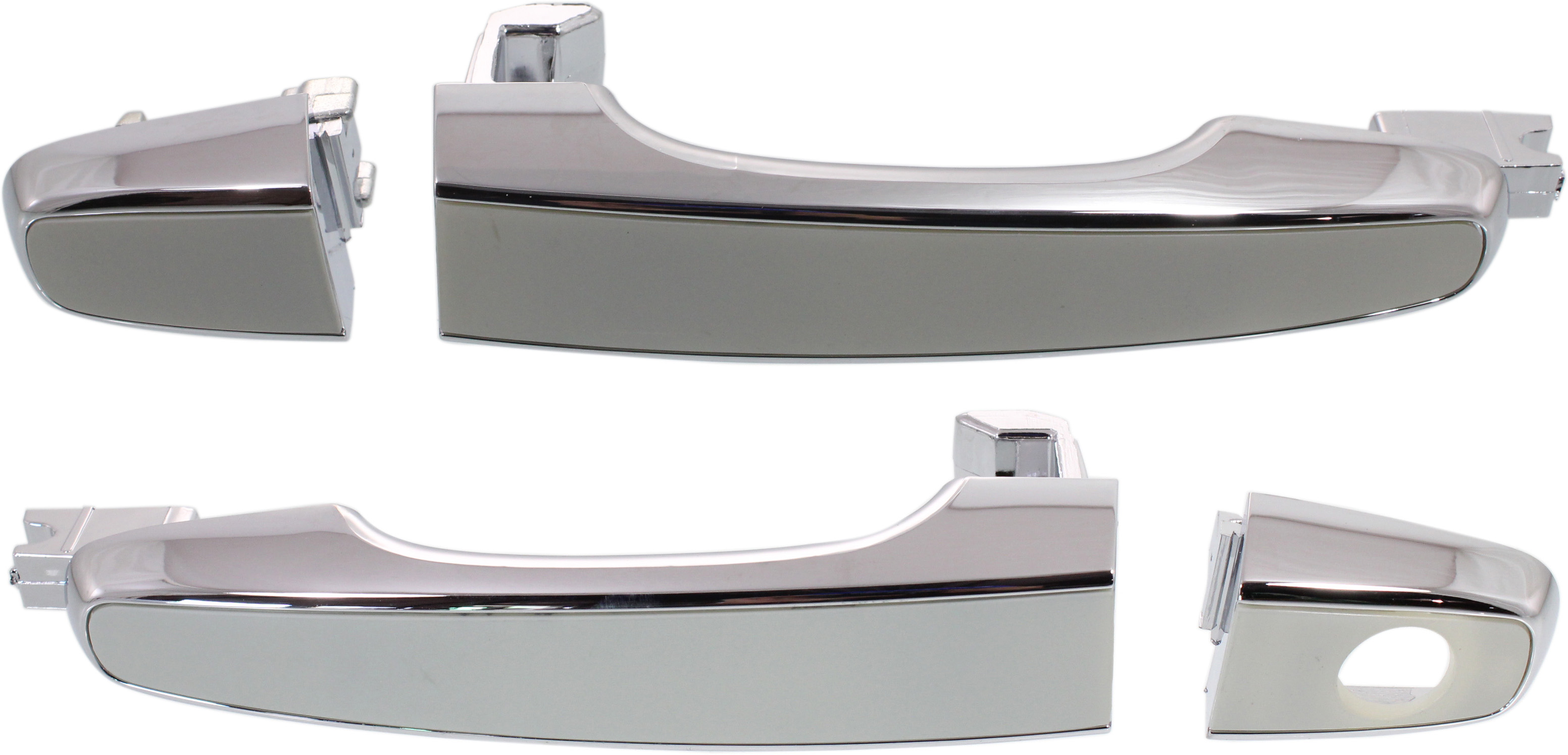 AM G8-08-09 CAPRICE 11-13 FRONT DOOR HANDLE RH and LH Outside All Chrome Handle+Cover w Insert w o Keyhole =REAR SKU SET REPP462119 Partslink GM1311182 GM1310182 OEM 92214648 PFM 92170975-92214647